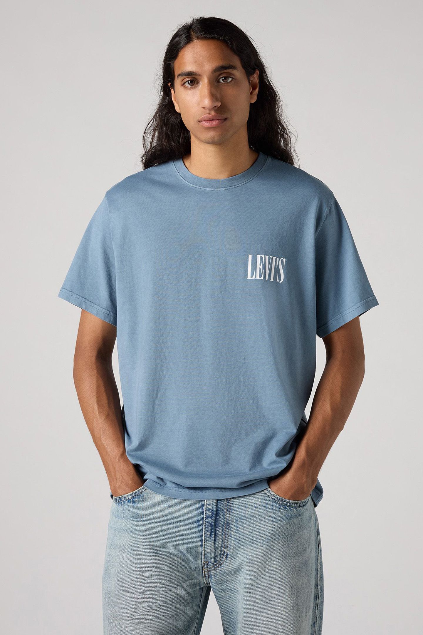 SS RELAXED FIT TEE SSNL SERIF LOGO STEAM 5