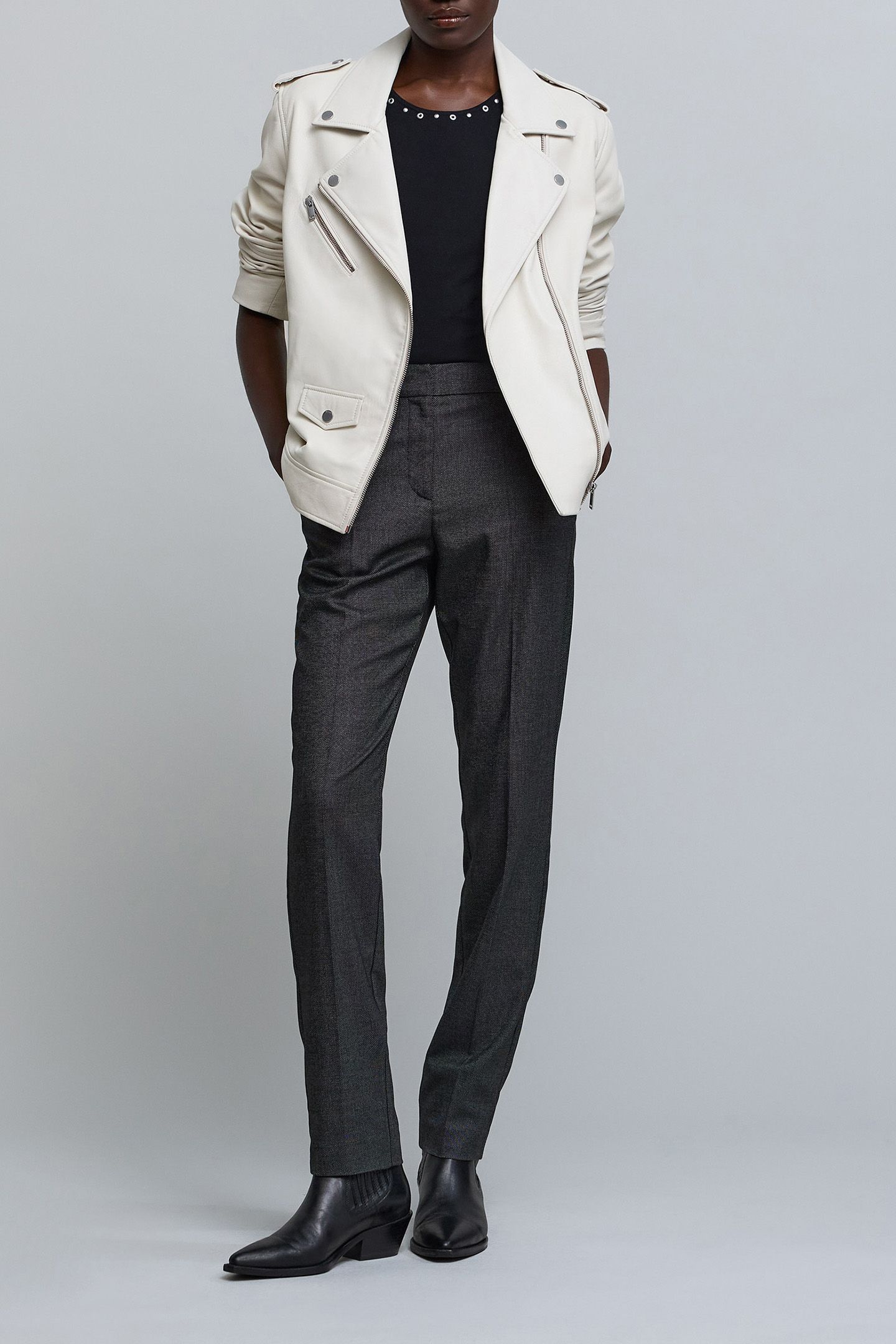 CAVIAR PATTERN STRAIGHT-LEG PANTS 5