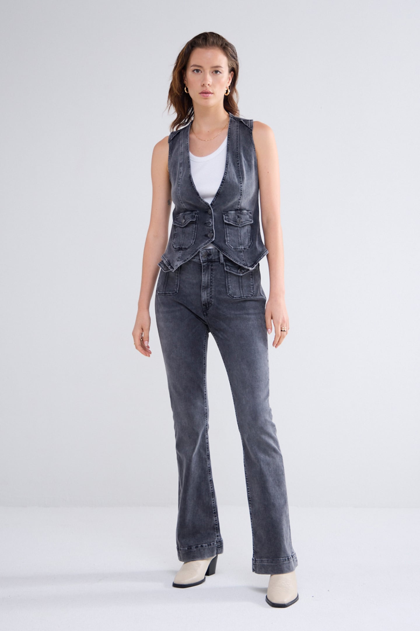 DENIM GILET COTTON BLACK DENIM BLACK DENIM 3