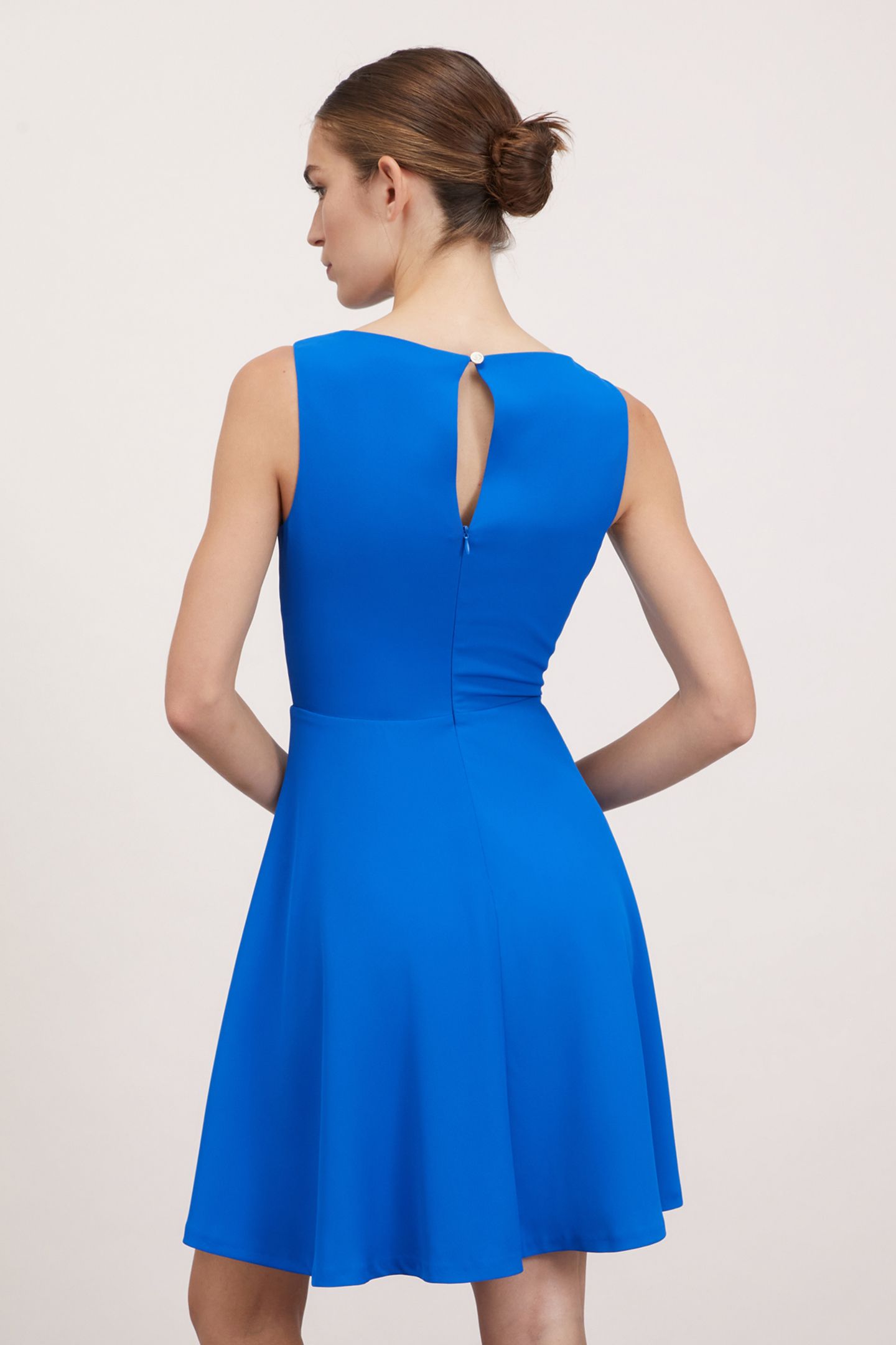 CREPE FABRIC MINI DRESS BRIGHT BLUE 2