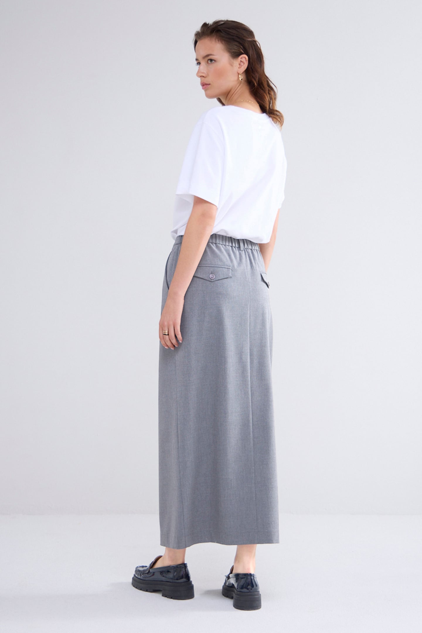 SKIRT VISCOSE BLEND STRETCH MIST 3