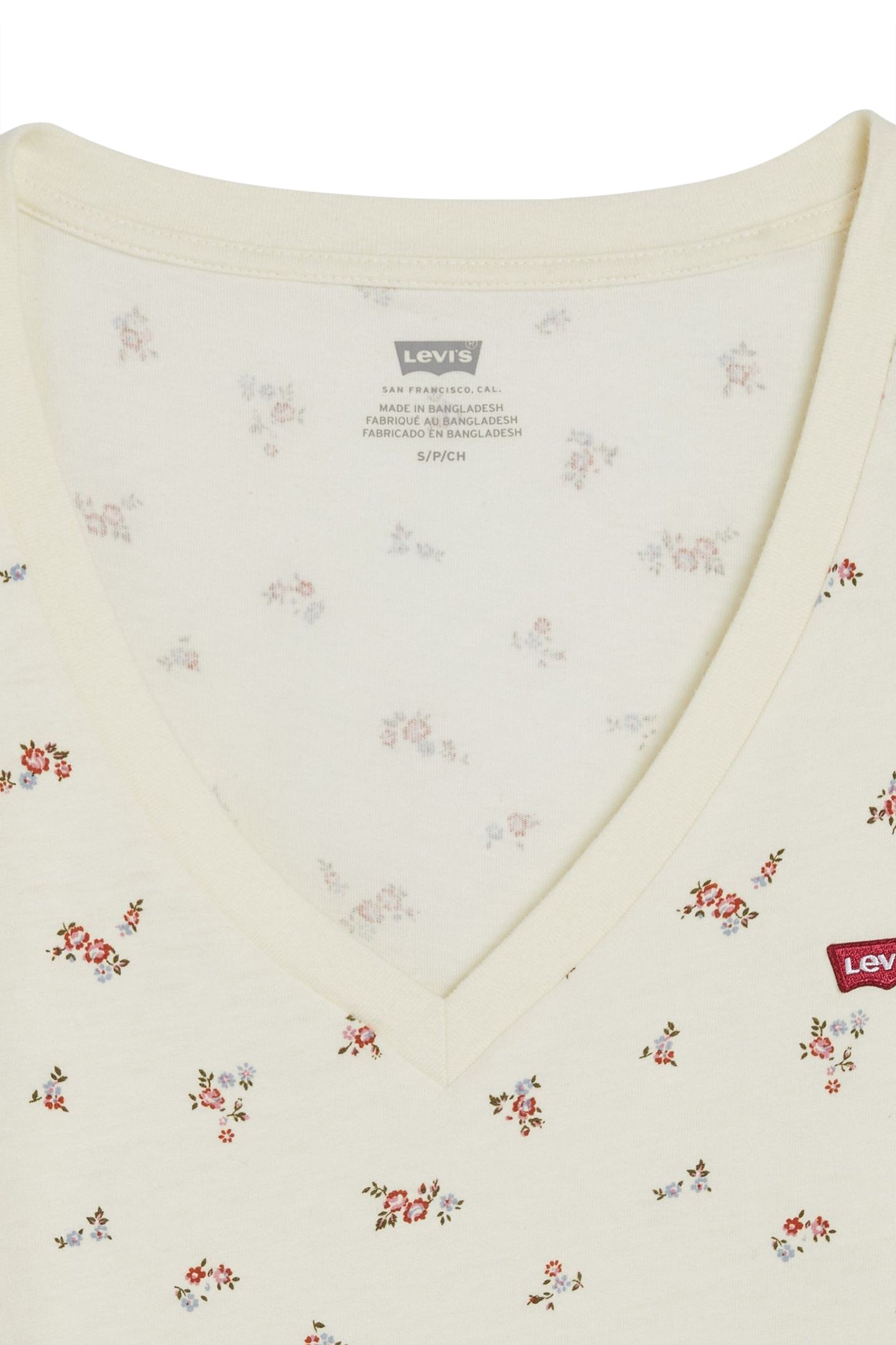 PERFECT VNECK LOU DITSY FLORAL-V4 EGRET COTTON 7