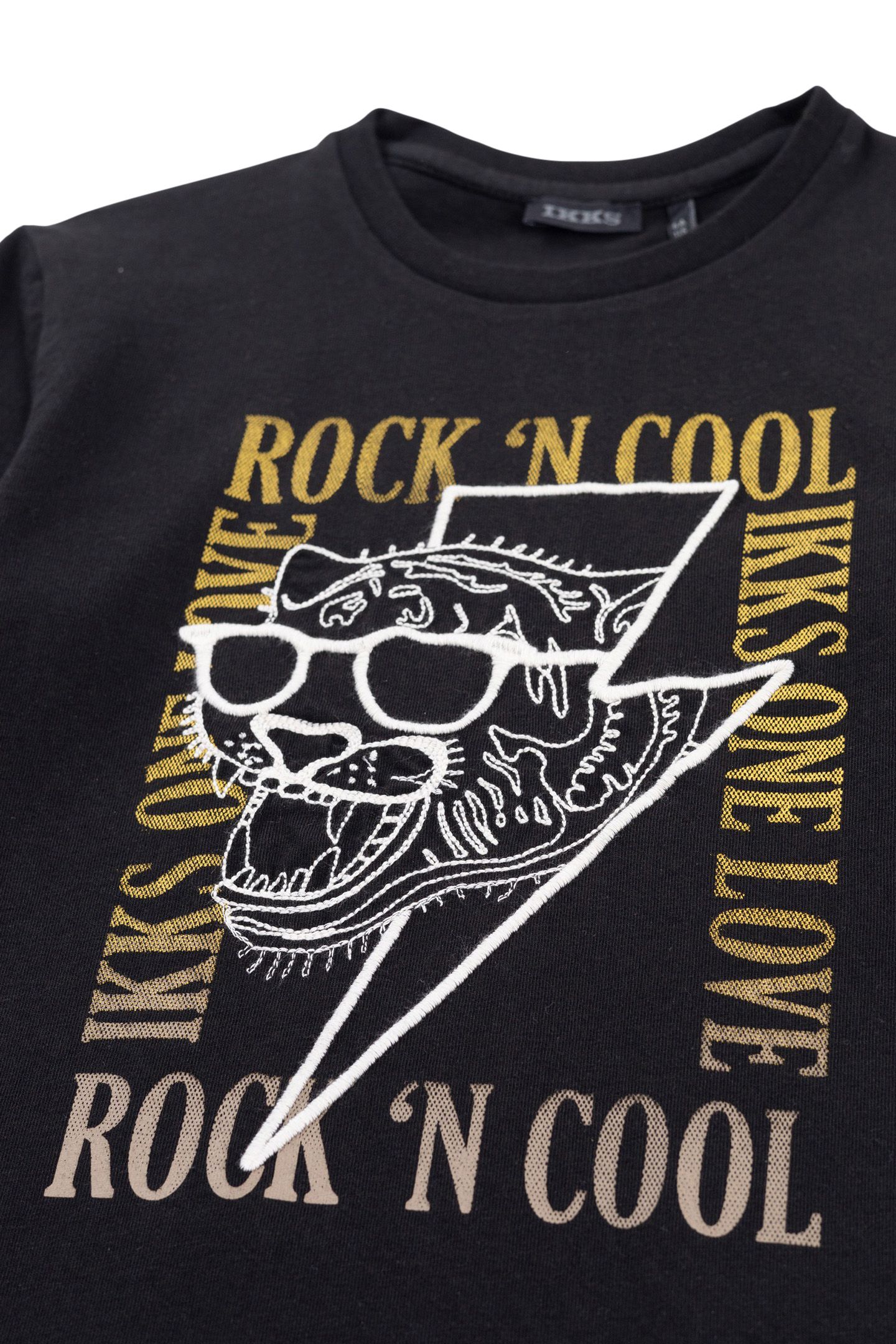 BOYS’ BLACK T-SHIRT, EMBROIDERED TIGER IMAGE 3