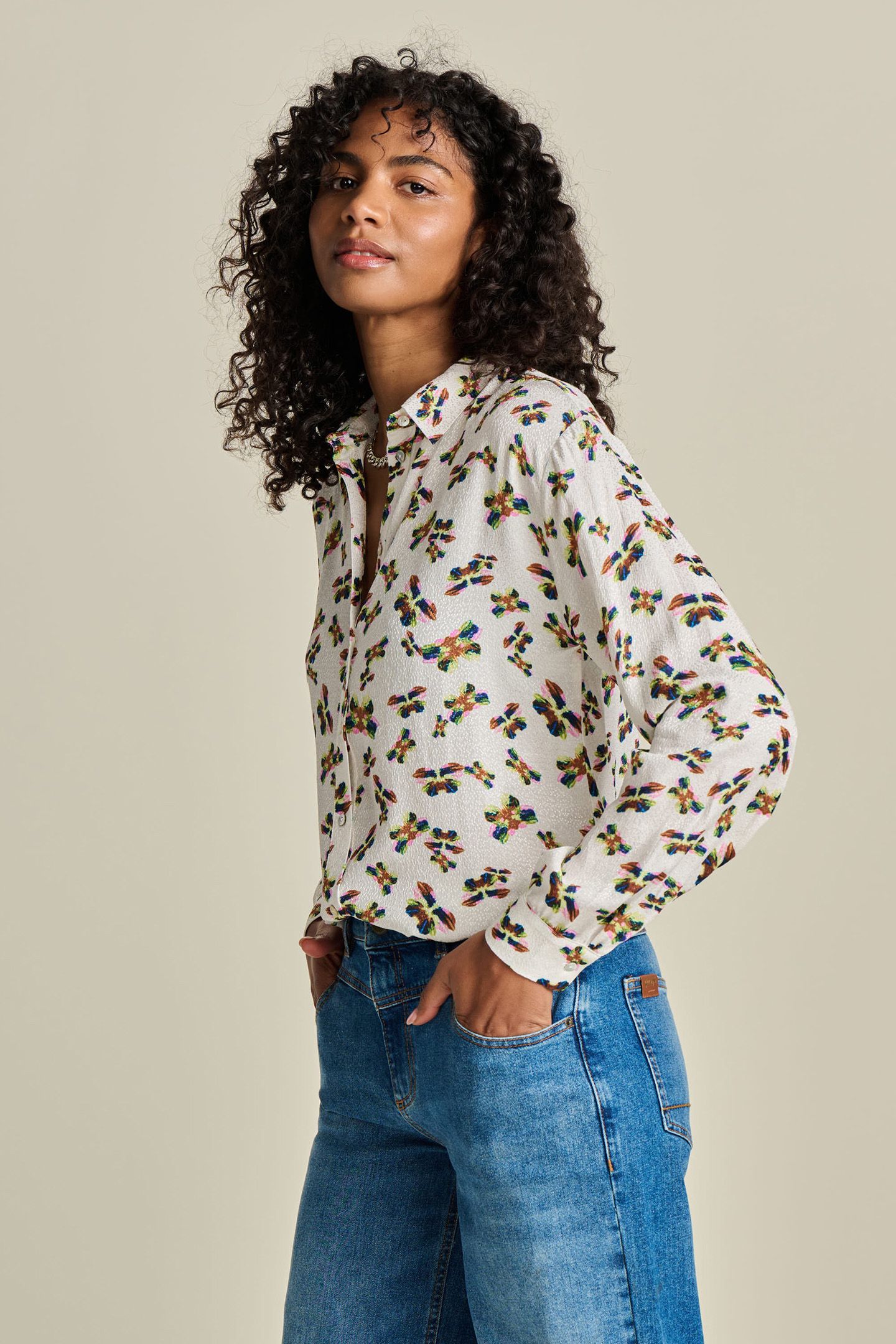 BLOUSE - MILLY BUTTERFLY ECRU 4
