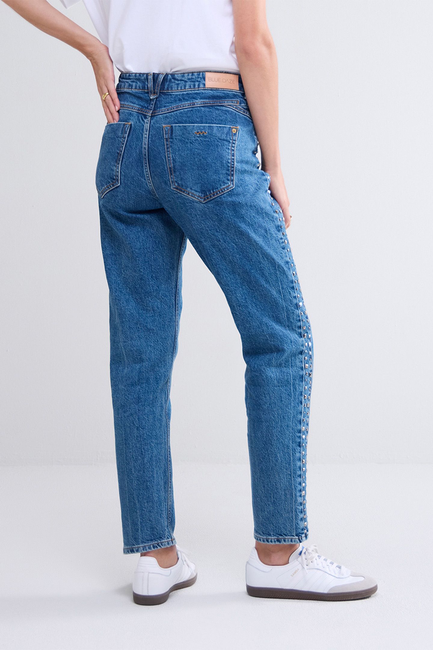 MOMS FIT JEANS INDIGO COTTON LYOCELL DENIM 5