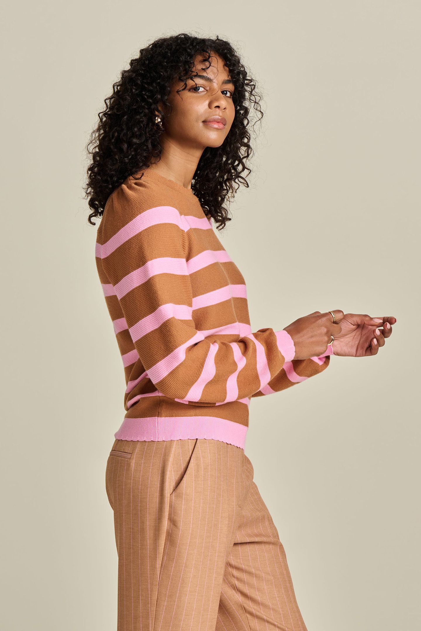 PULLOVER - STRIPED SUGAR BROWN 6