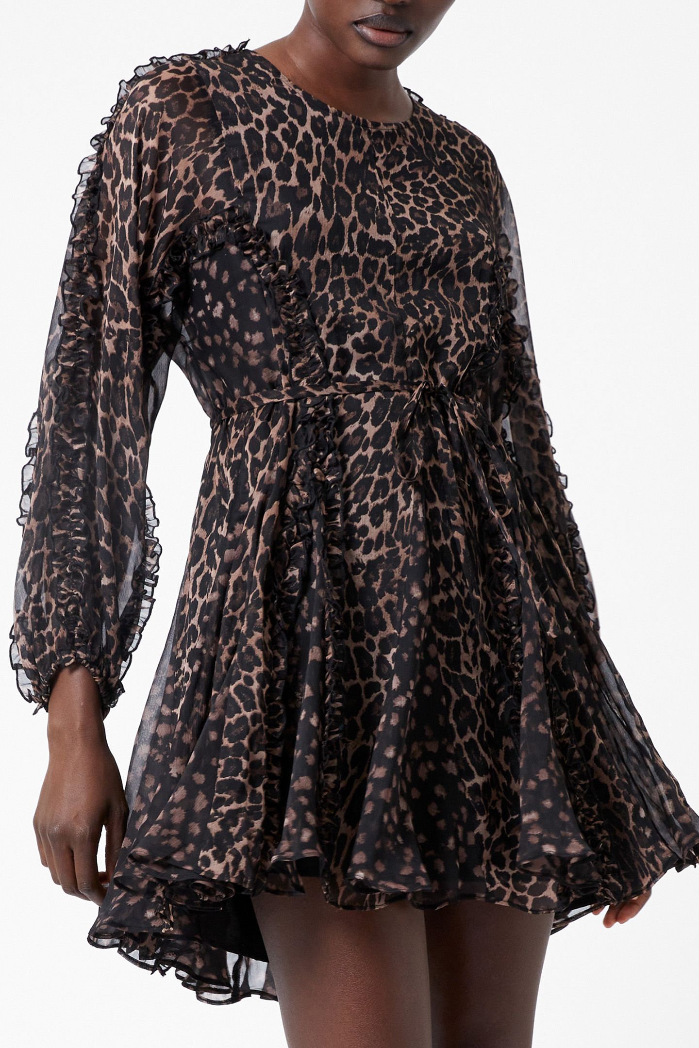 EMINA CHIFFON LEOPARD LS DRESS LEOPARD 1