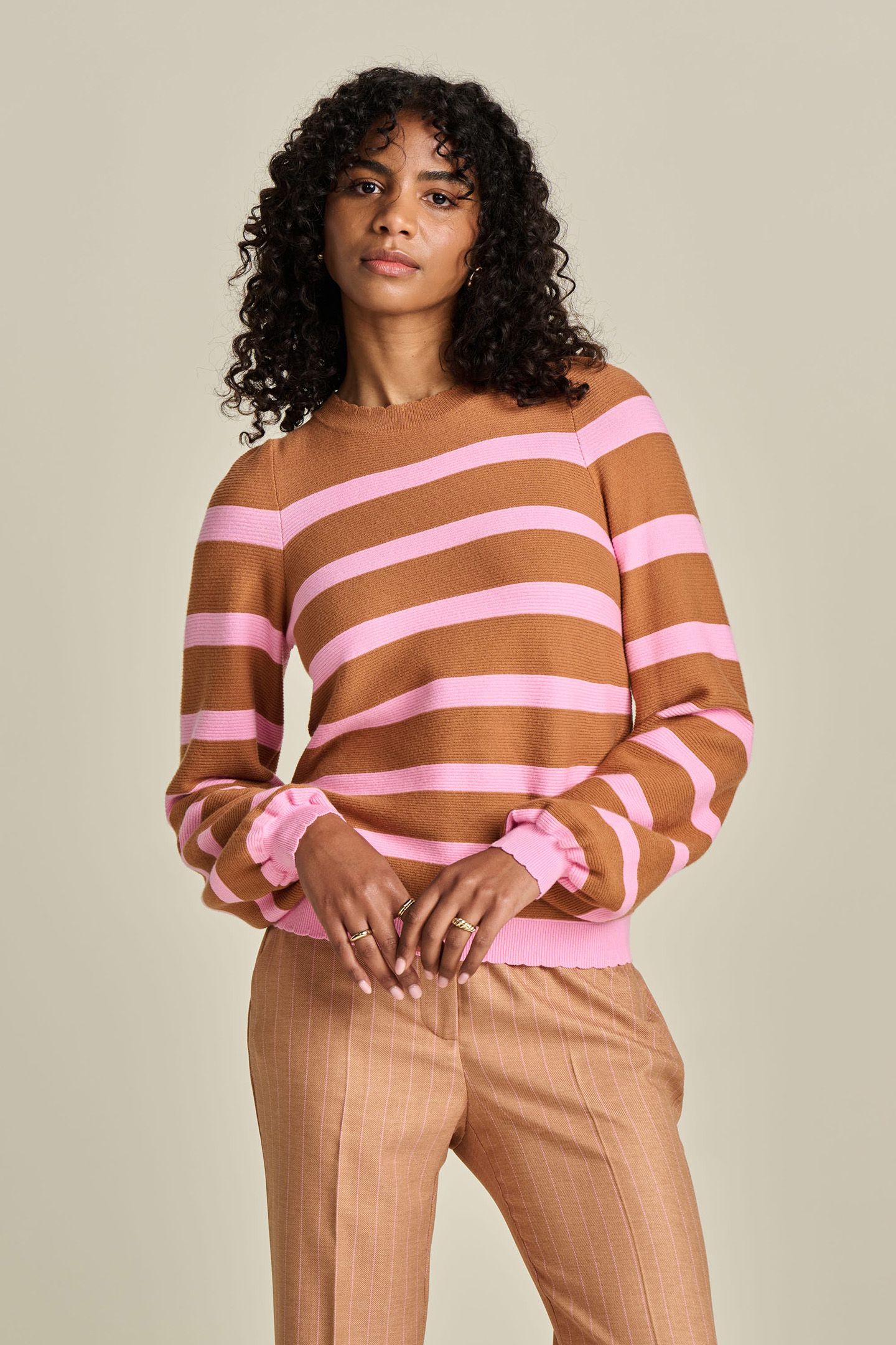 PULLOVER - STRIPED SUGAR BROWN 7