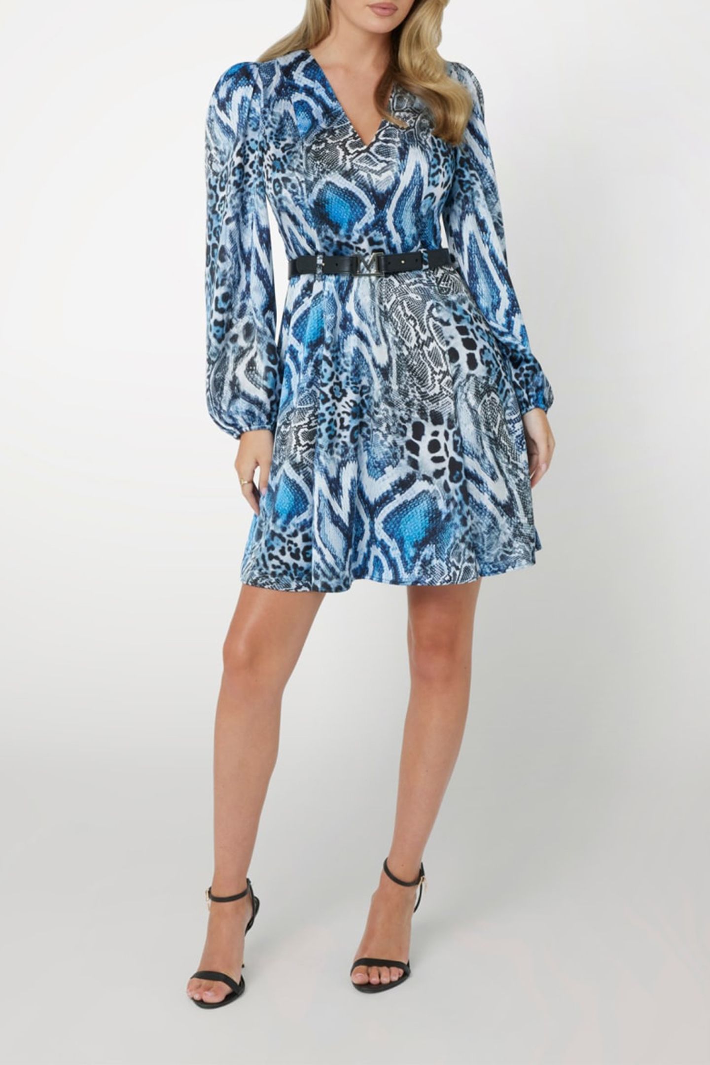 MARCIANO BY GUESS DEBORA SHORT DRESS MIDNIGHT SNAKE 2