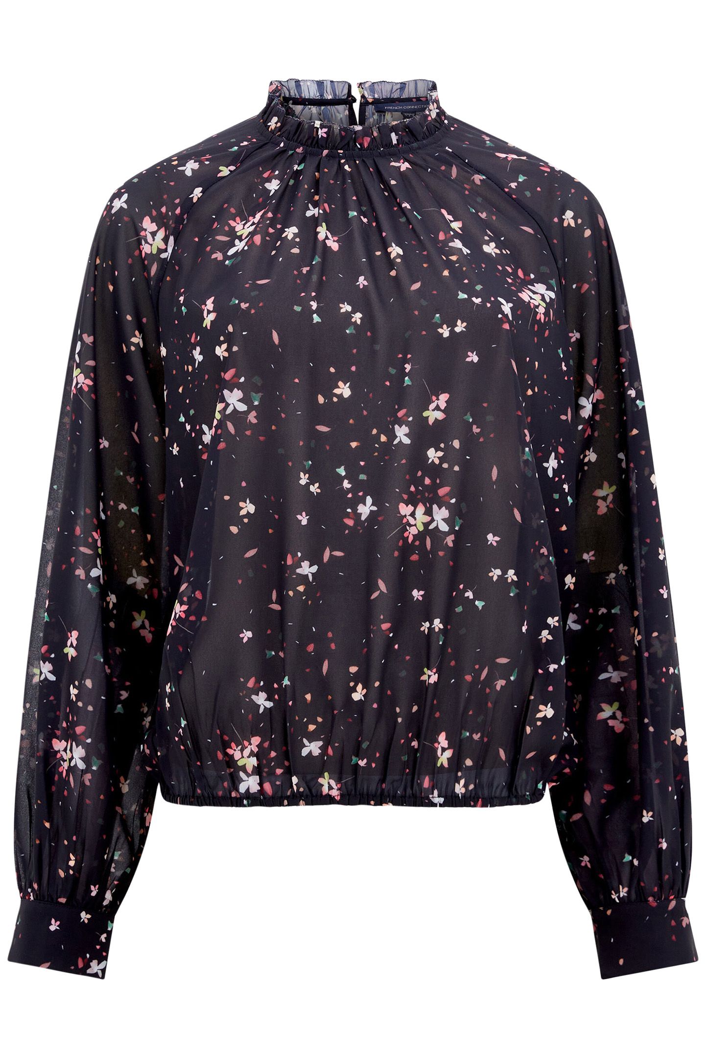 CARINA GEORGETTE HIGH NECK TOP BLACKOUT MULTI 3