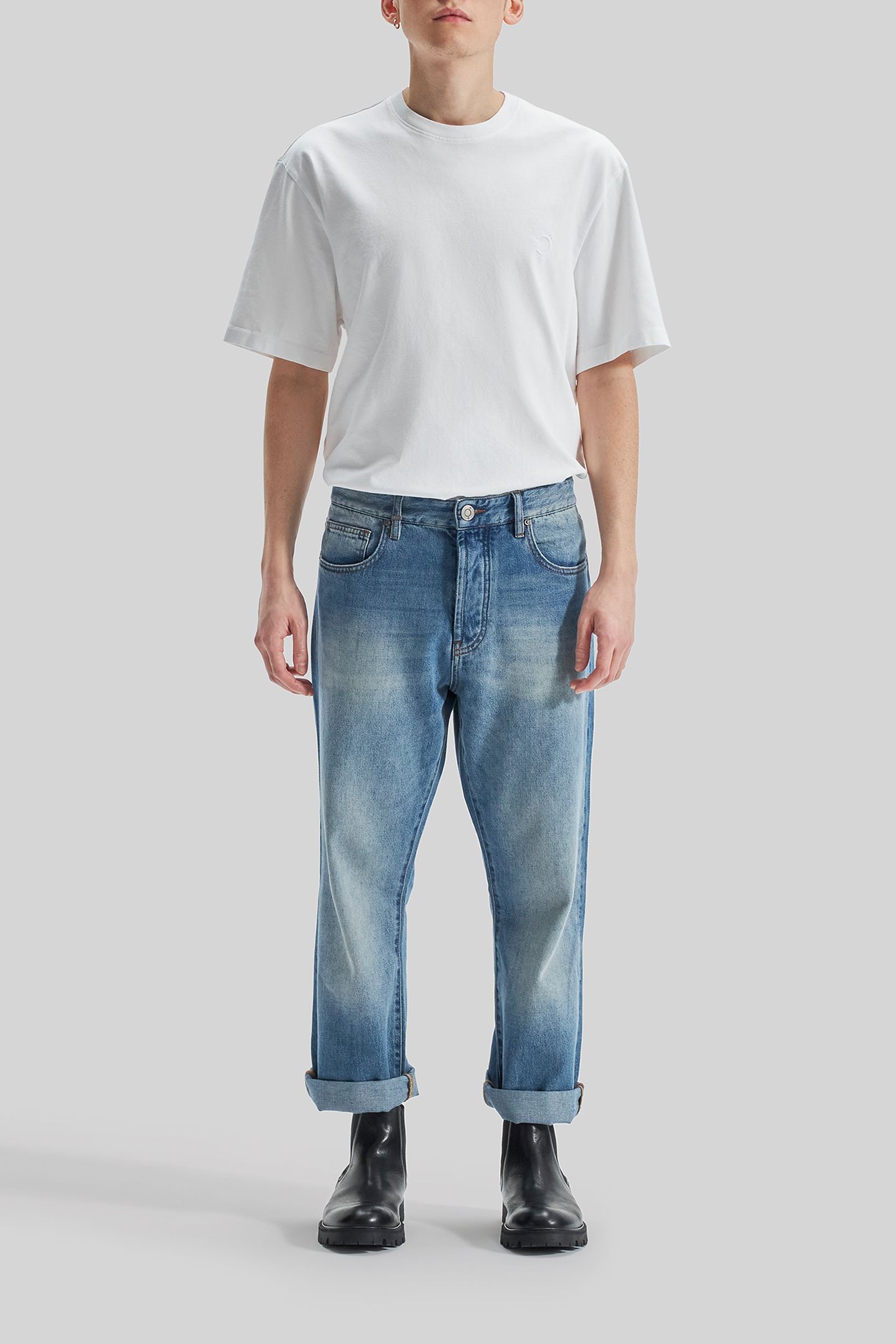 UNISEX INDIGO WATERLESS DENIM REGULAR GENDER FREE JEANS 1