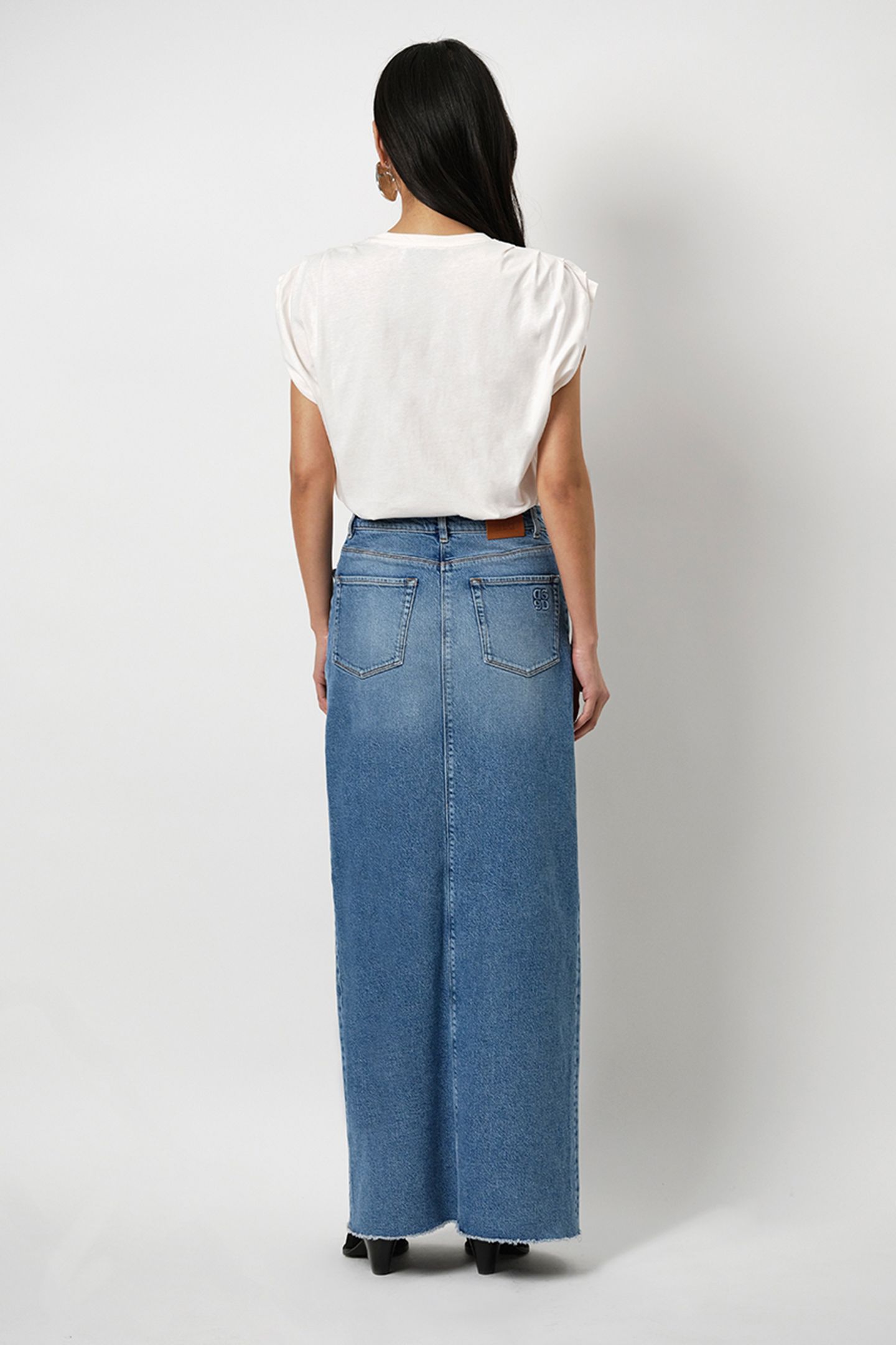 FERAL DENIM MAXI SKIRT WASHED BLUE 2