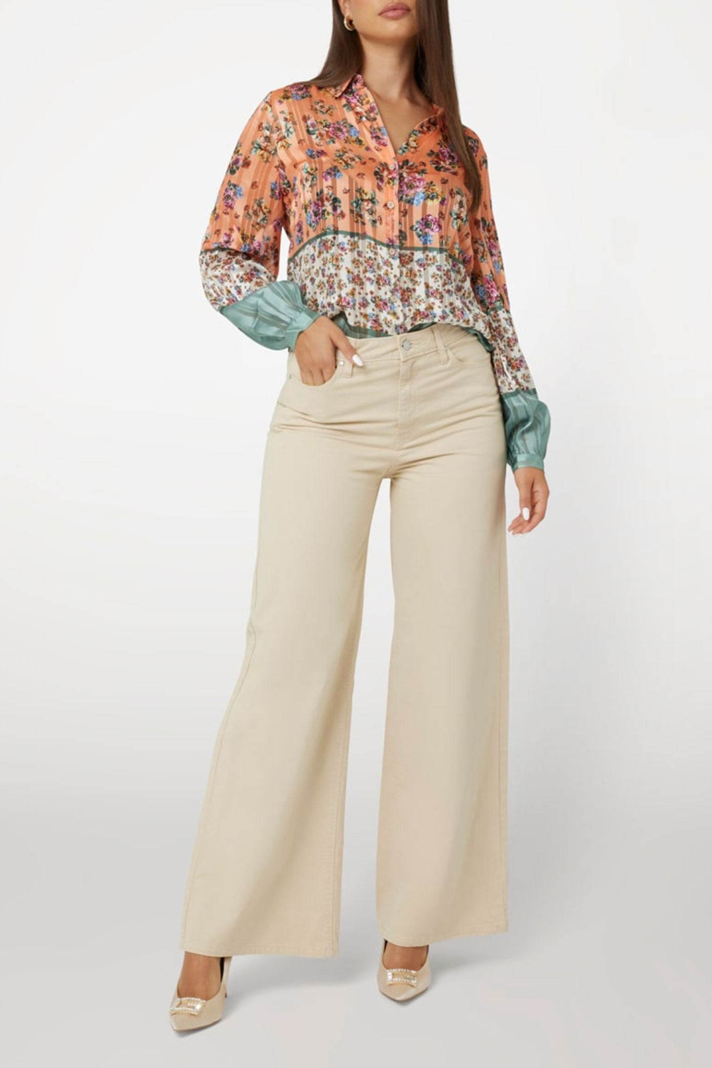 GUESS ECO LS DANIELLE SHIRT LITTLE FLORA GARDEN 3