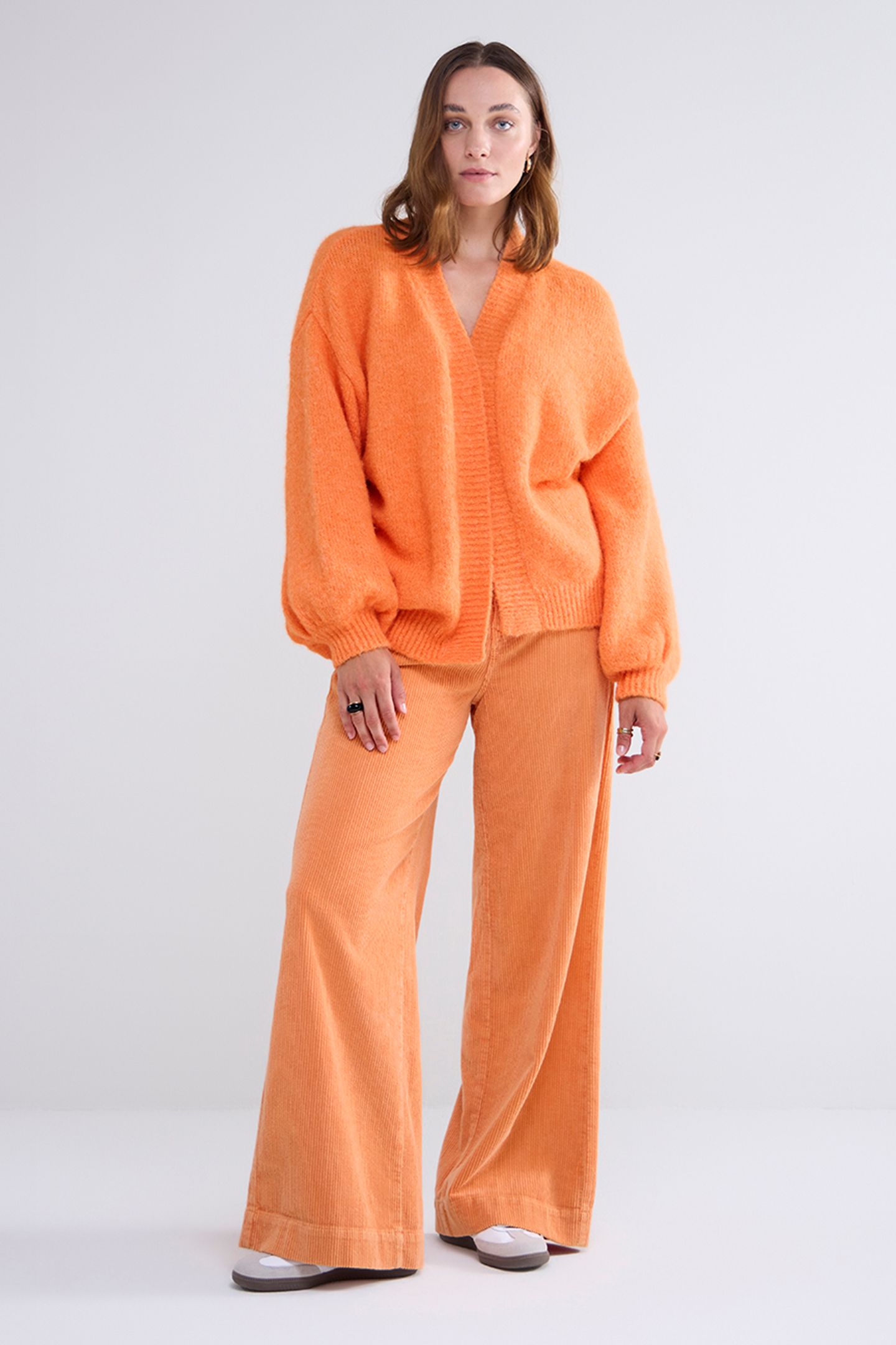 FLARED PANTS FLUID STRETCH CORD ORANGE 5