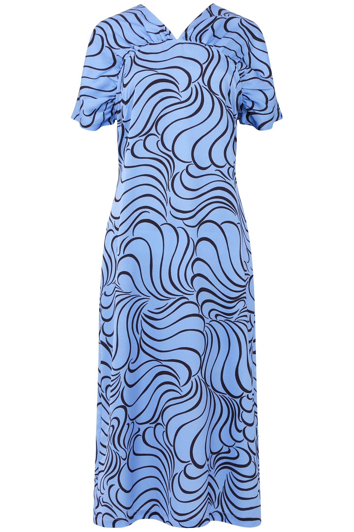 FELECIA ELIZA DRESS DUSTED BLUE/BLACKOUT 3