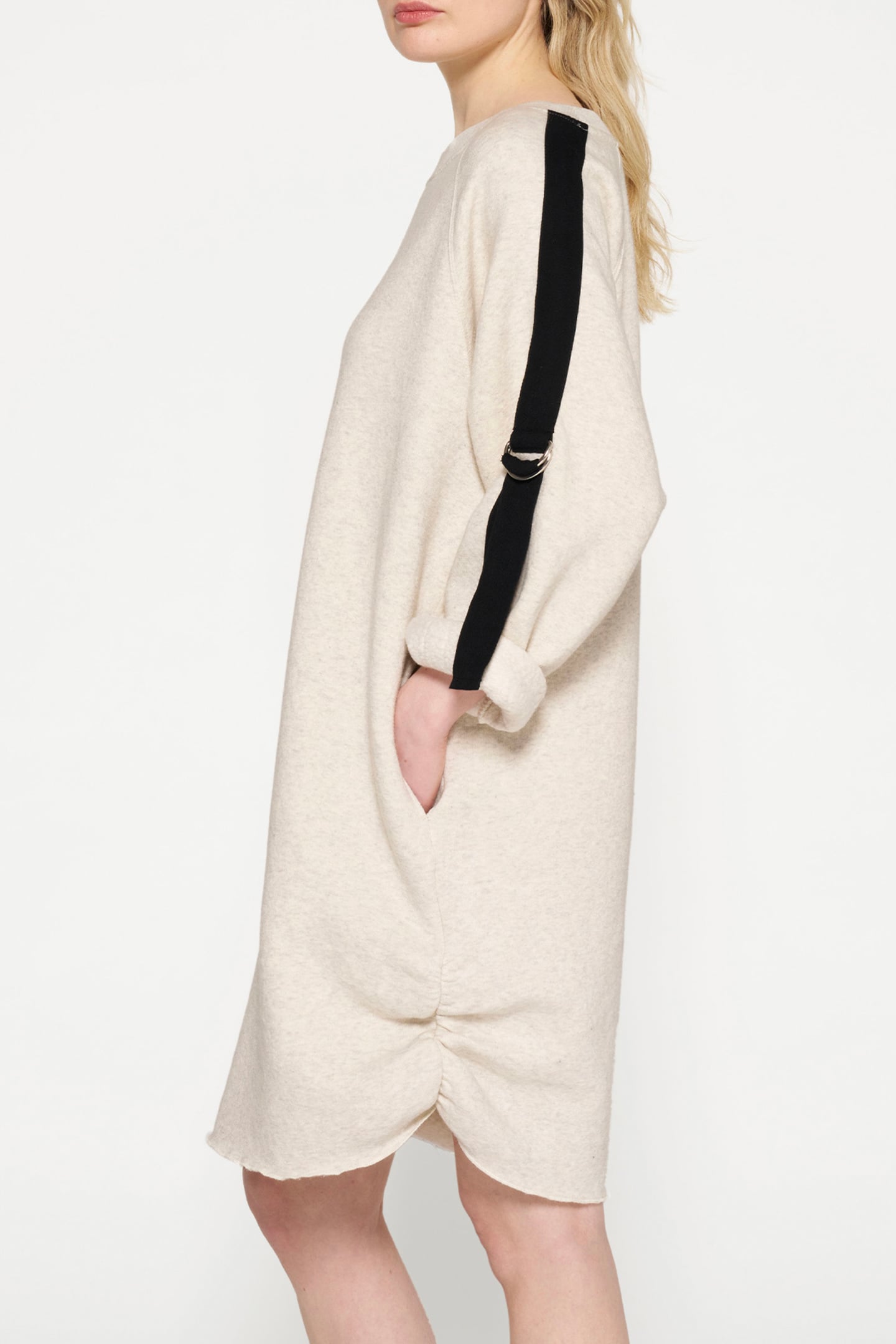 BELTED RAGLAN DRESS SOFT WHITE MELEE 6