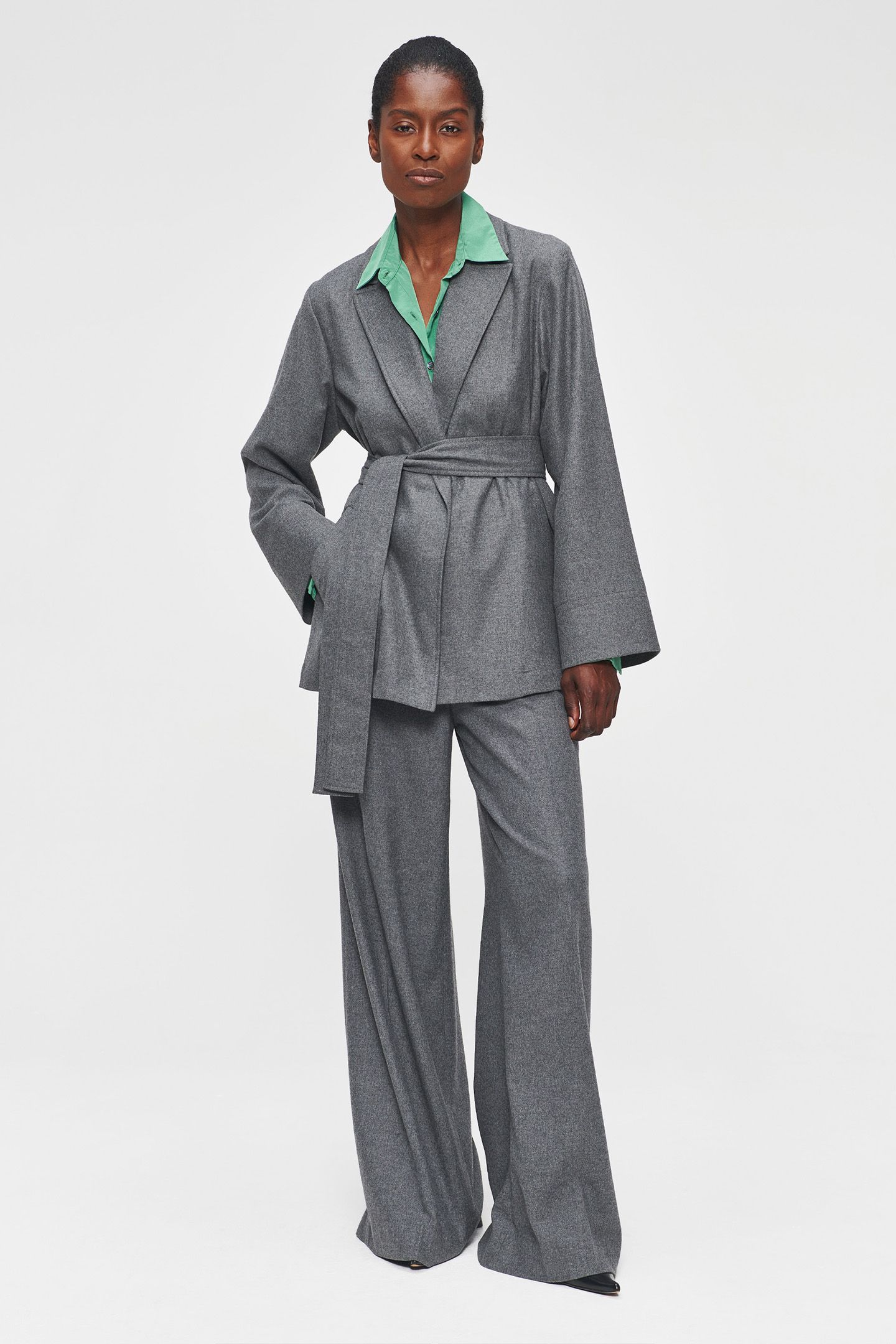RELAXED FLANNEL JACKET STEEL GREY 6