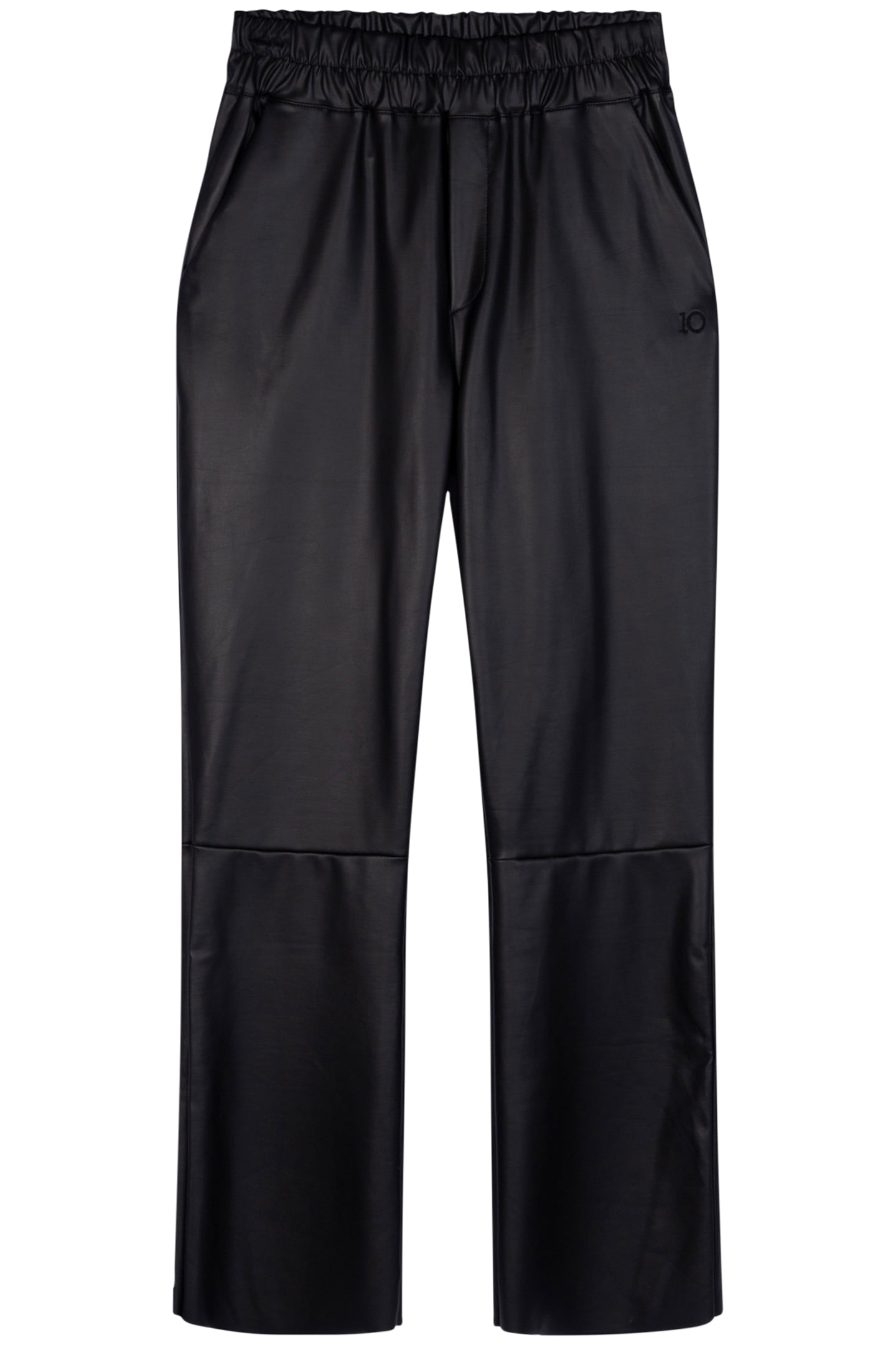 LEATHER LOOK FLARED PANTS BLACK 4