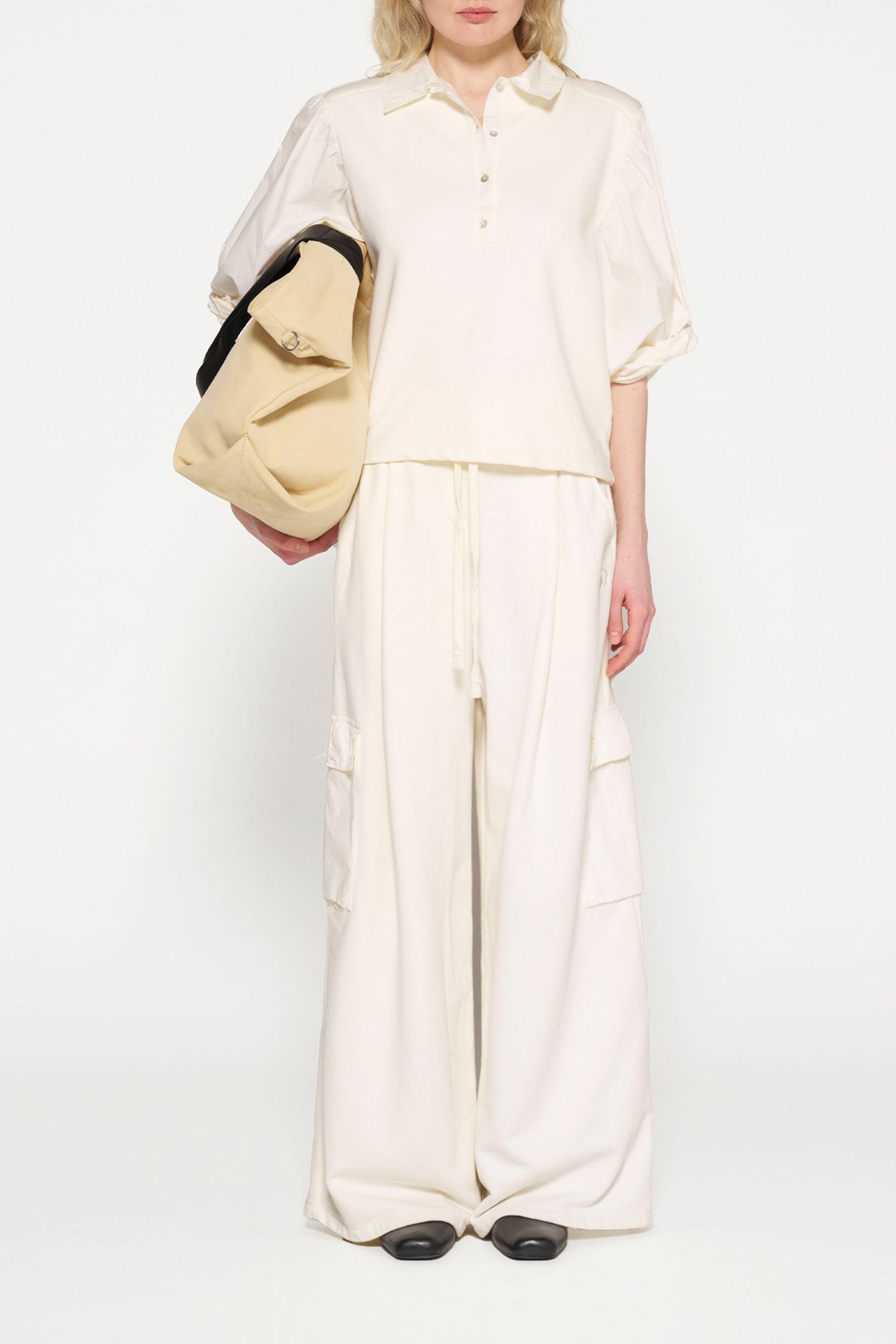 WIDE LEG CARGO PANTS LIGHT NATURAL 6