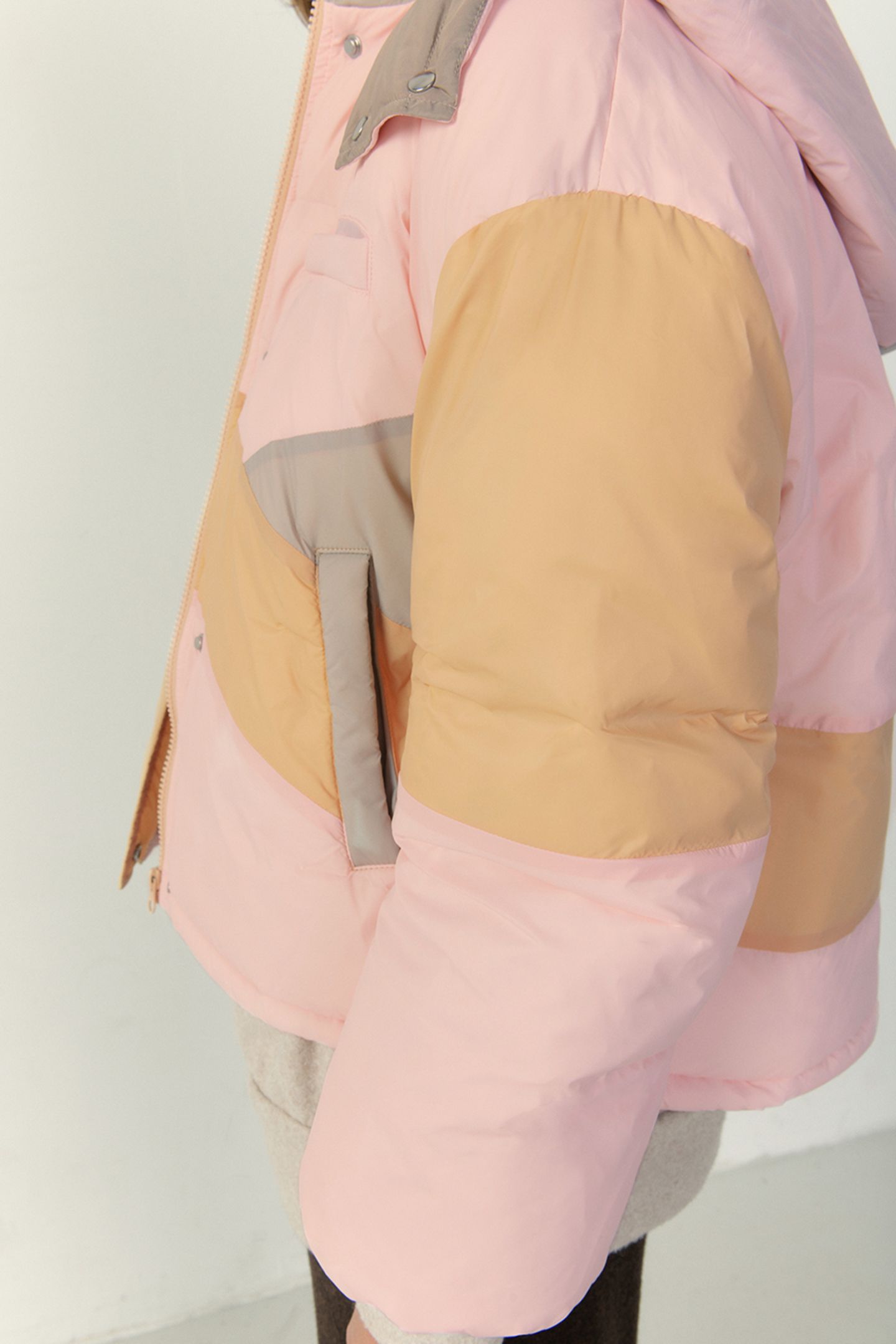 KOLBAY COAT TRICOLORE NUDE 3