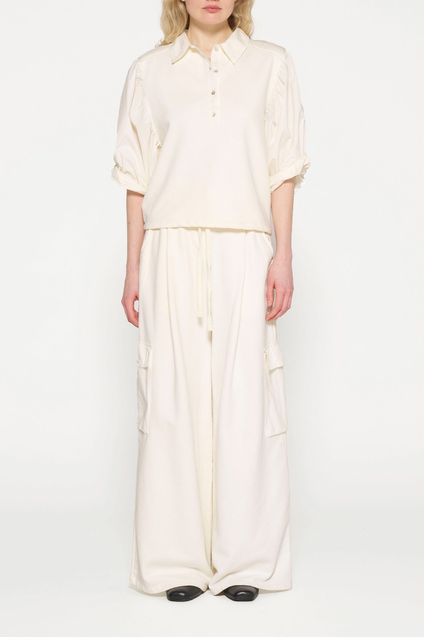 WIDE LEG CARGO PANTS LIGHT NATURAL 2