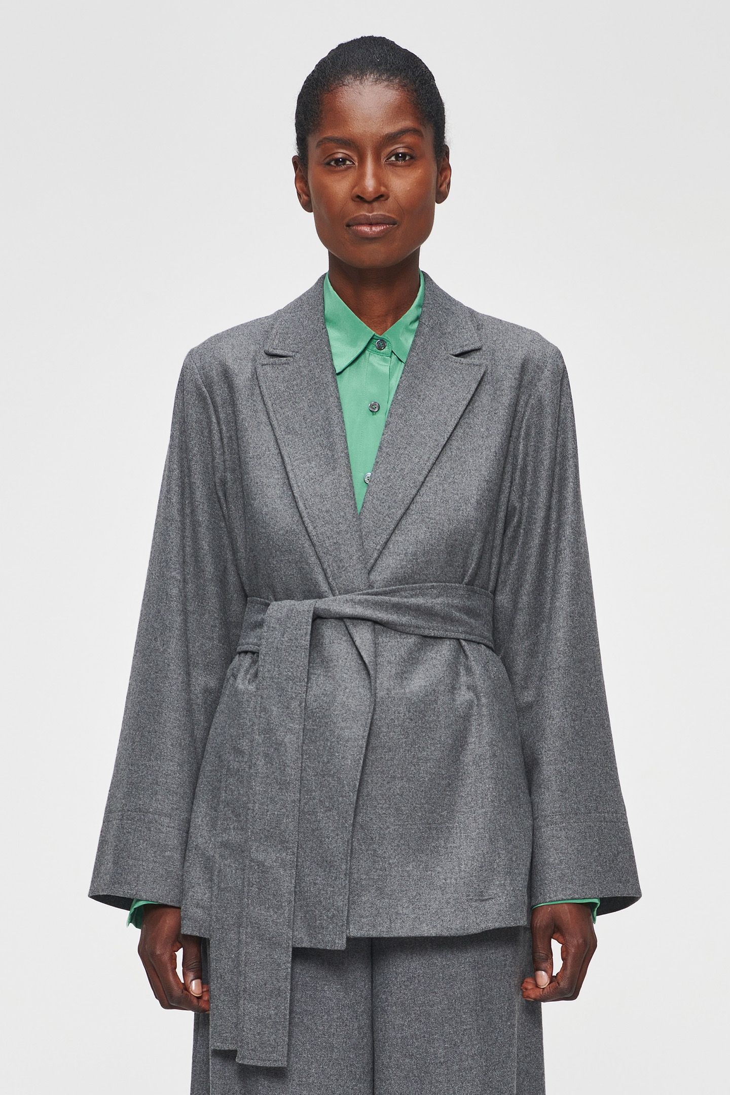 RELAXED FLANNEL JACKET STEEL GREY 1