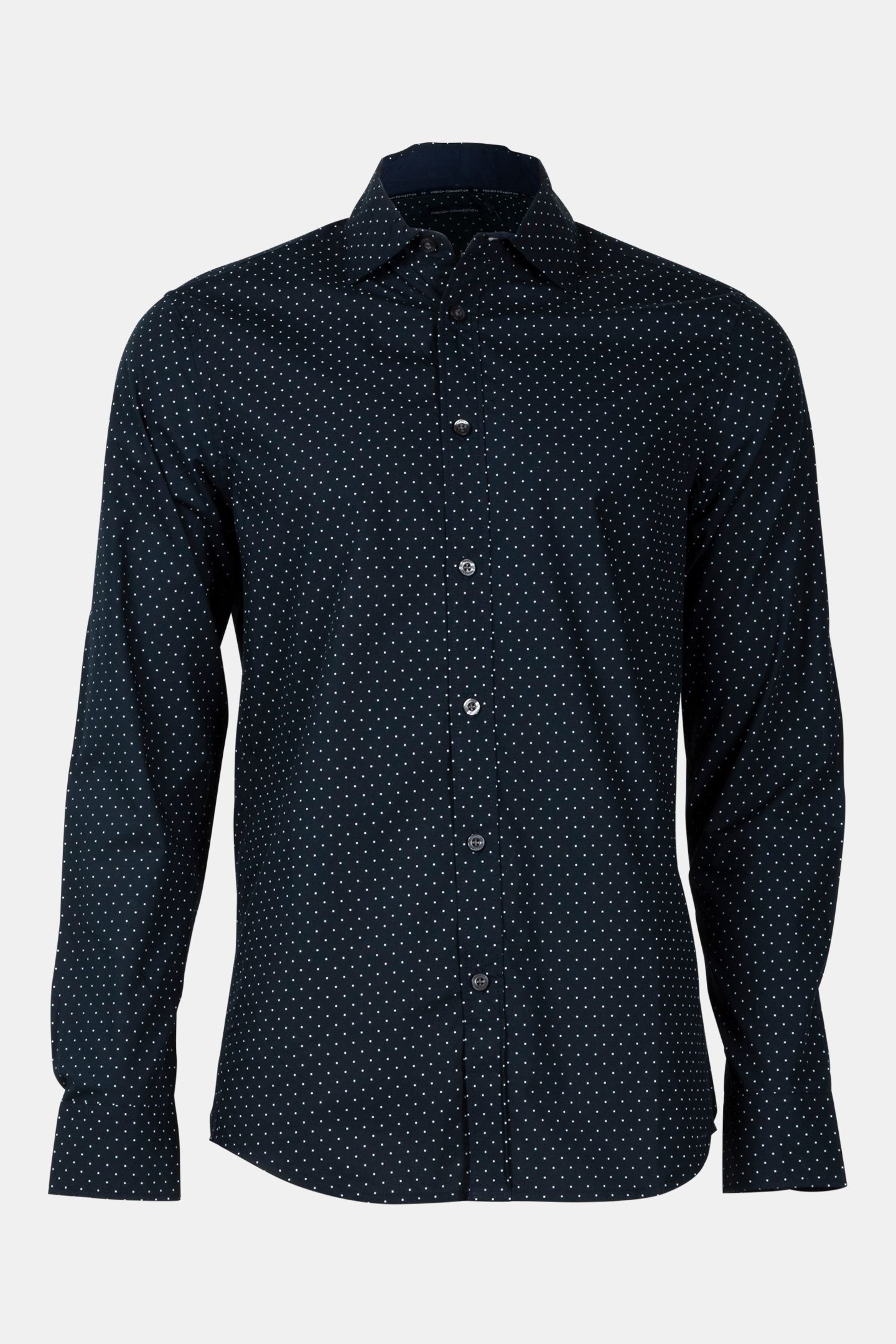 SQUARE DOT CUT LONG SLEEVE SHIRT MARINE 4