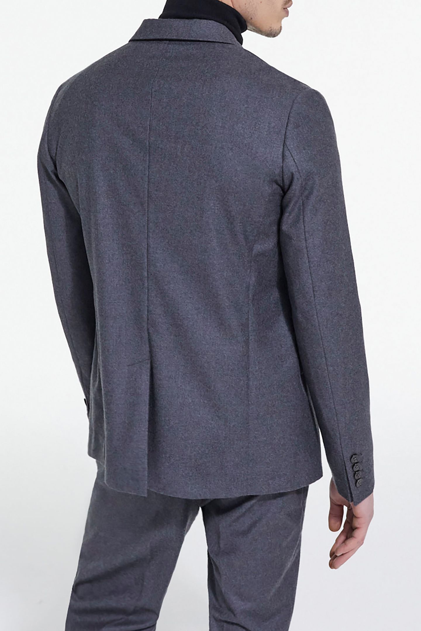 WOOL SUIT JACKET WITH FLAP POCKETS GREY 2