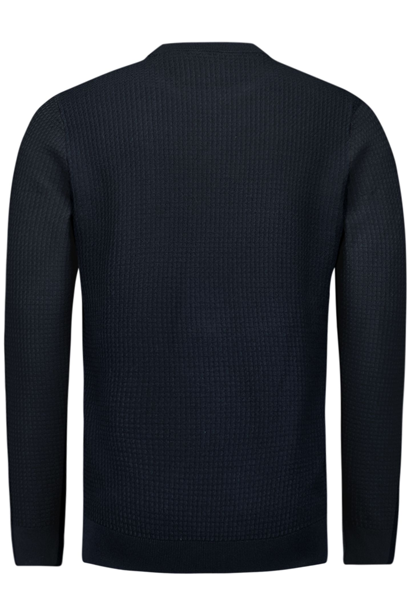 PULLOVER CREWNECK 2 COLOURED WAFFLE JACQUARD BLUEBERRY 5