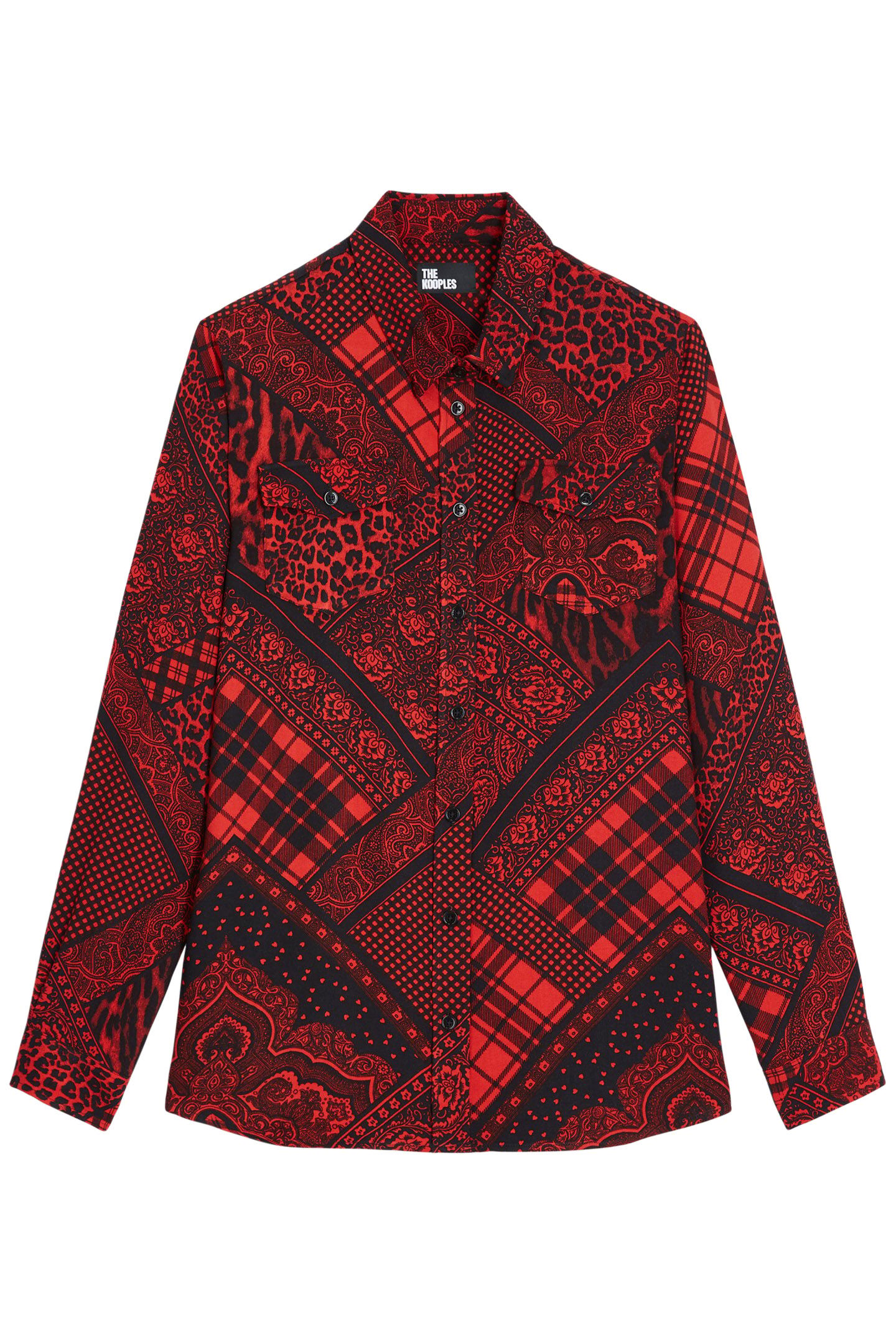 SHIRT WITH BUTTON PLACKET DETAIL RED/BLACK 5