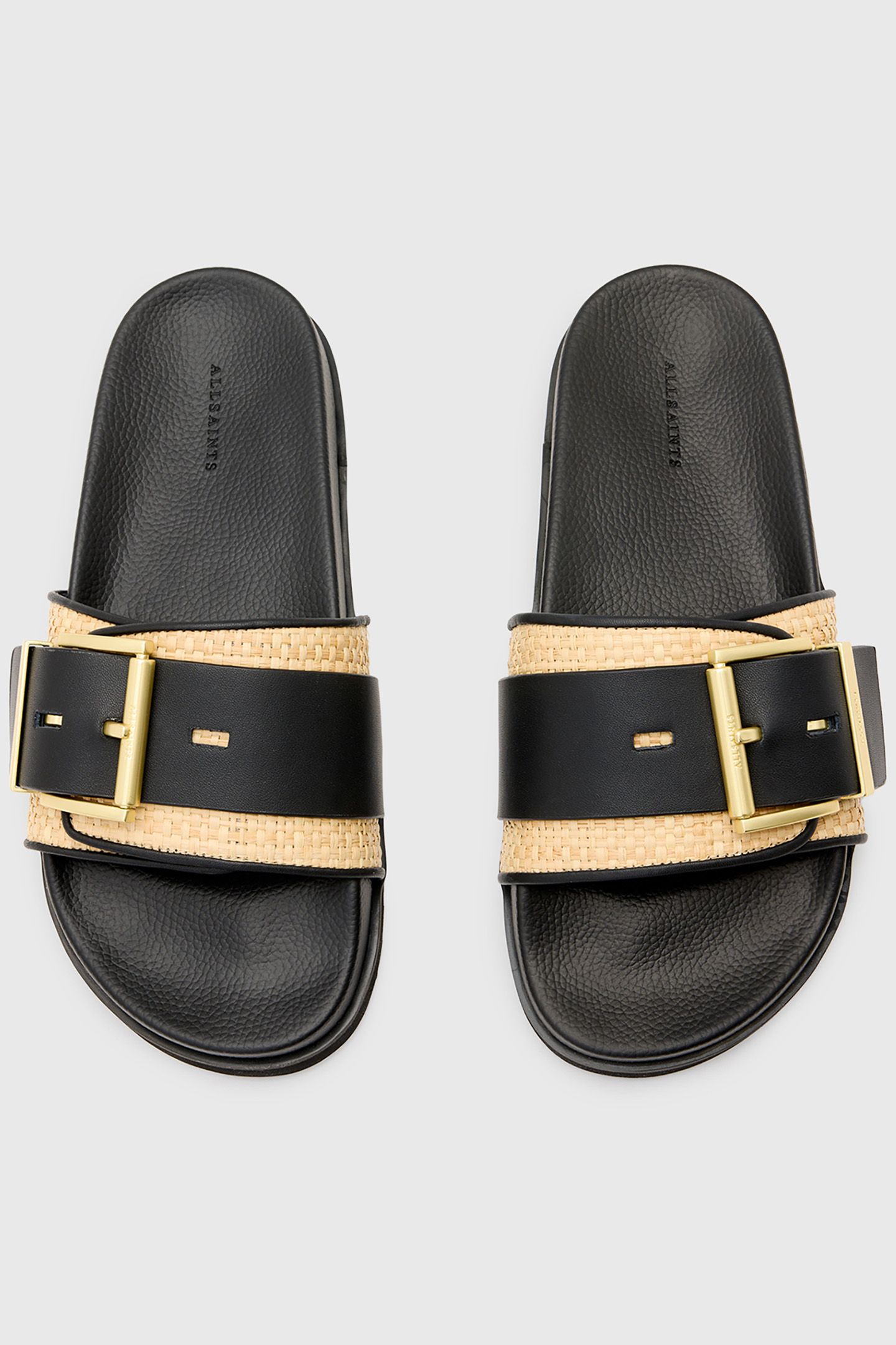 ELLIE RAFFIA SLIDER NATURAL/BLACK 4