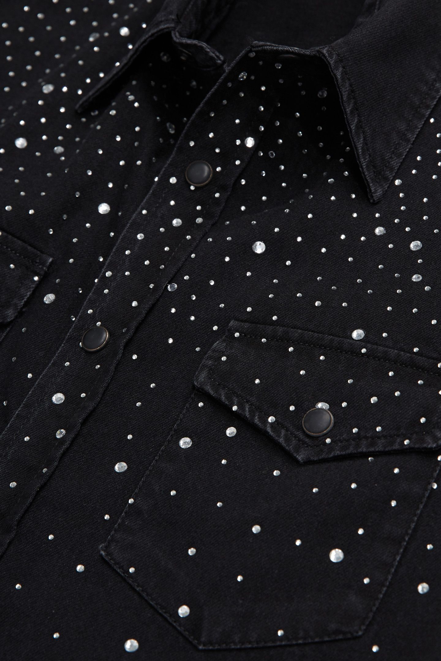 WESTERN BLACK DENIM SHIRT WITH RHINESTONES 2