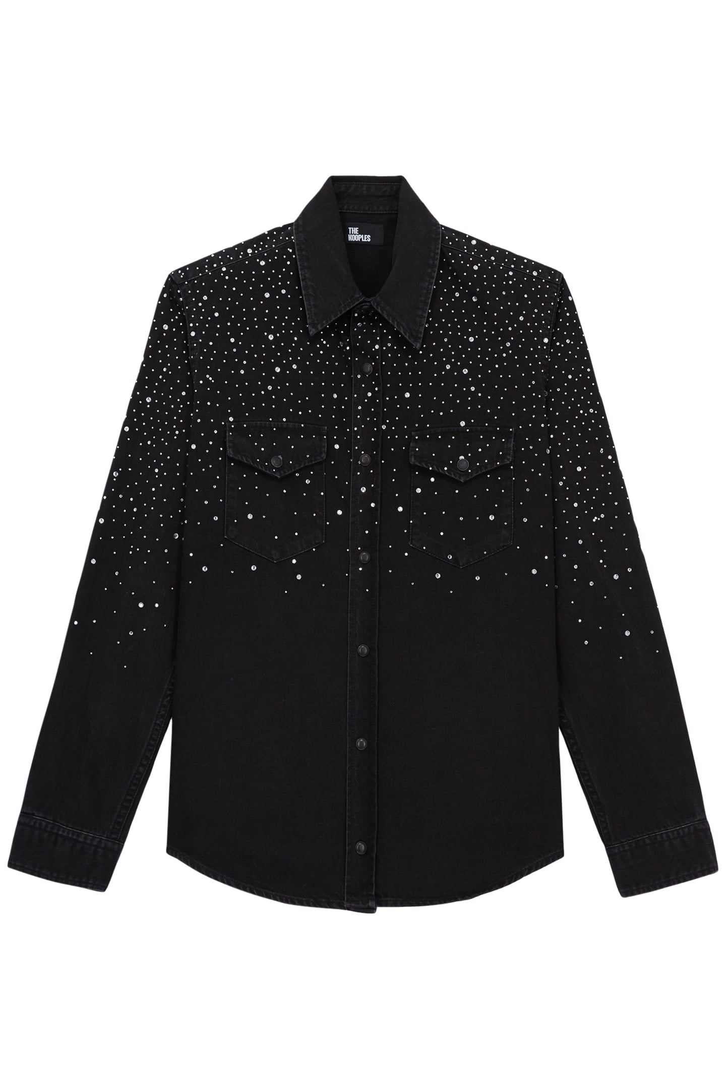 WESTERN BLACK DENIM SHIRT WITH RHINESTONES 1