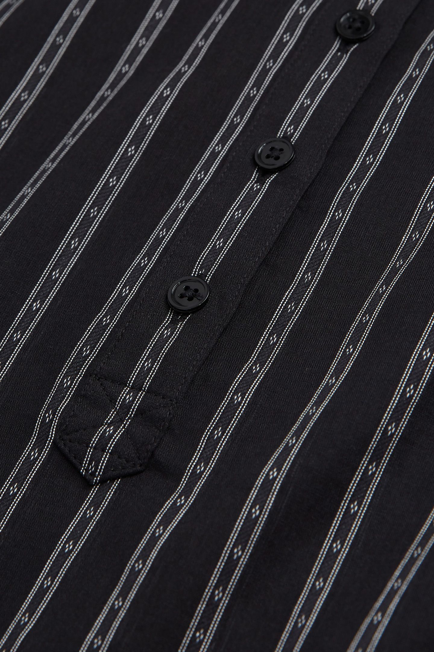 TUNISIAN COLLAR SHIRT BLACK 2