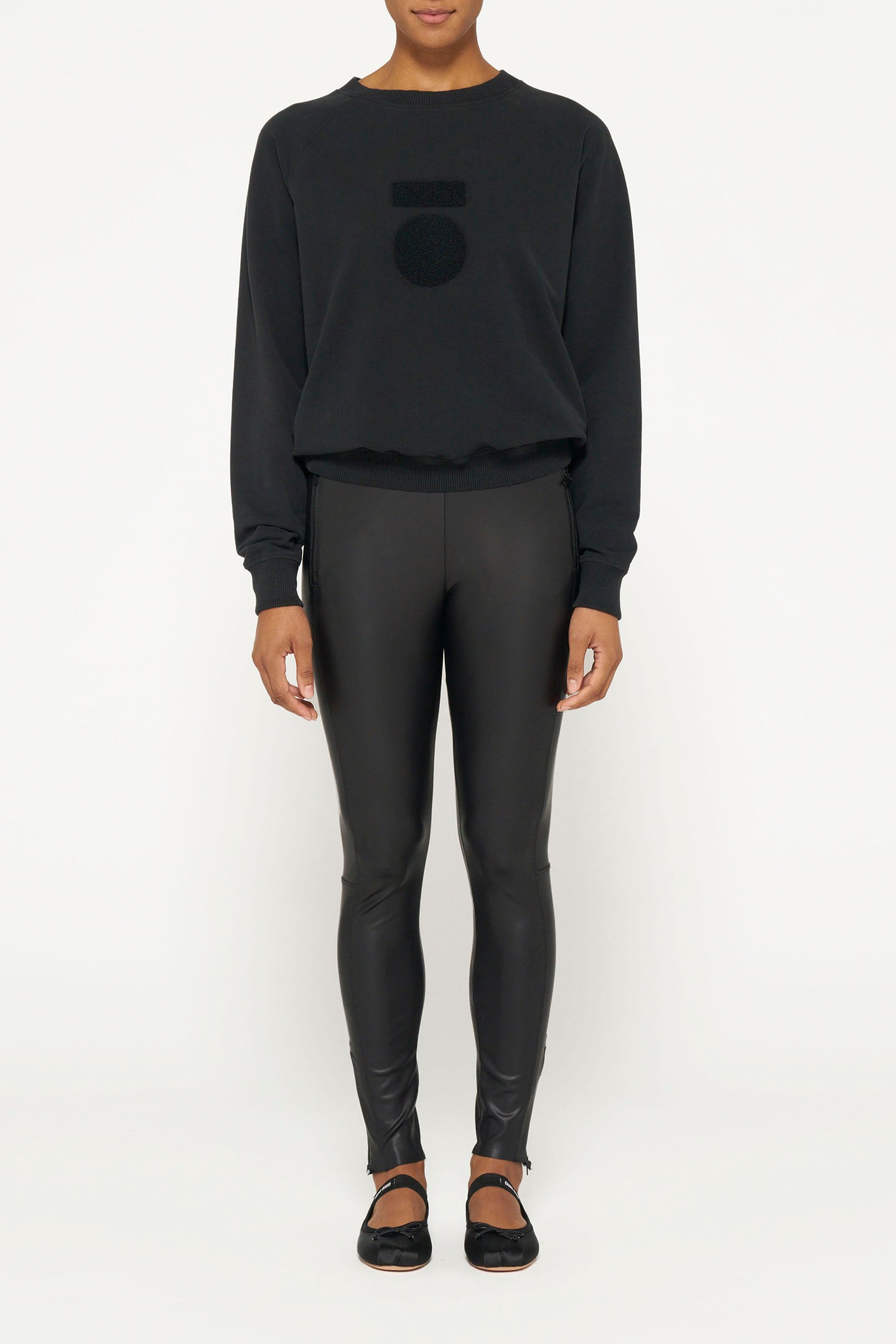 THE LEATHERLOOK LEGGINGS BLACK 1