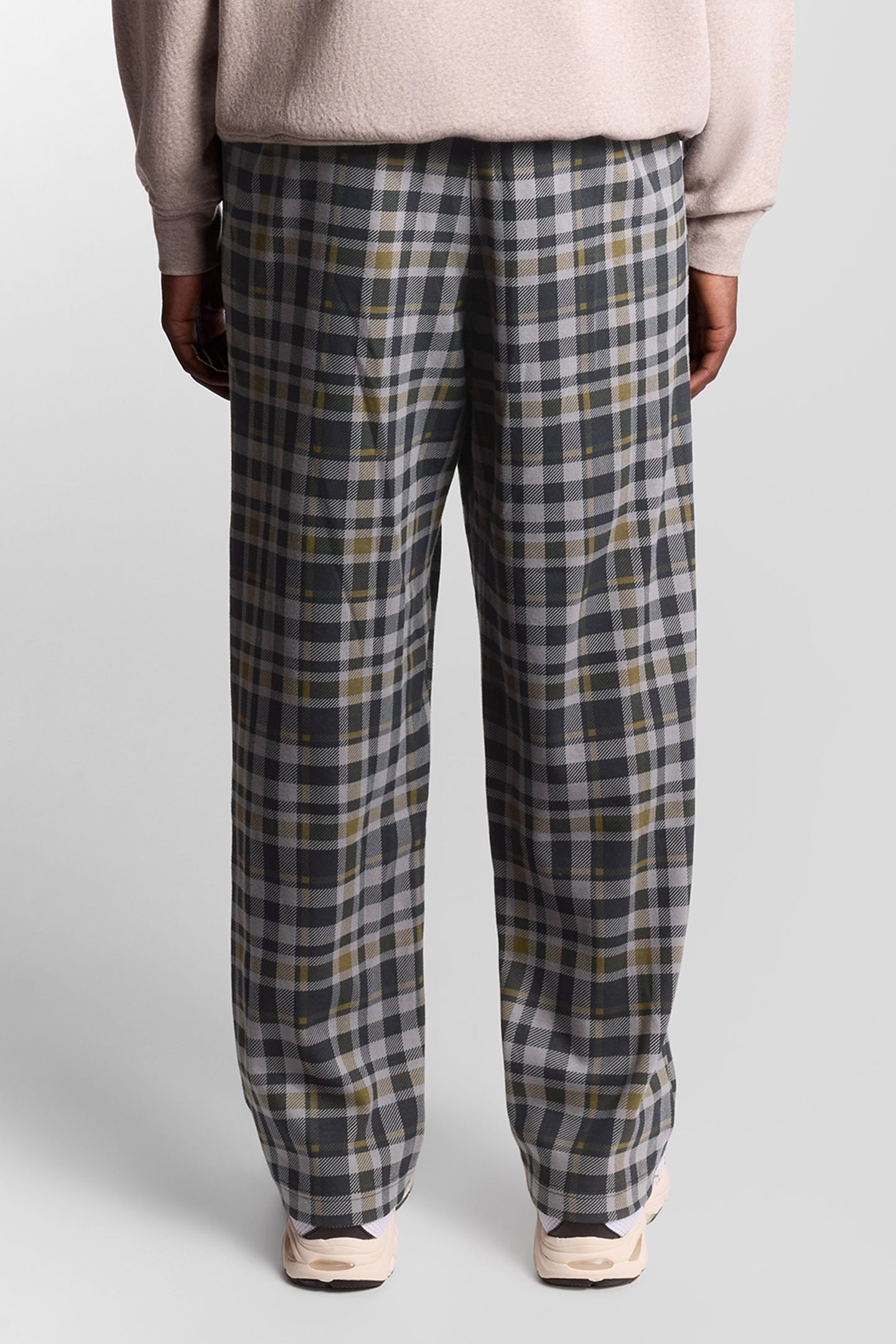 LOUNGEWEAR JERSEY CHECK PANT OLIVE 2