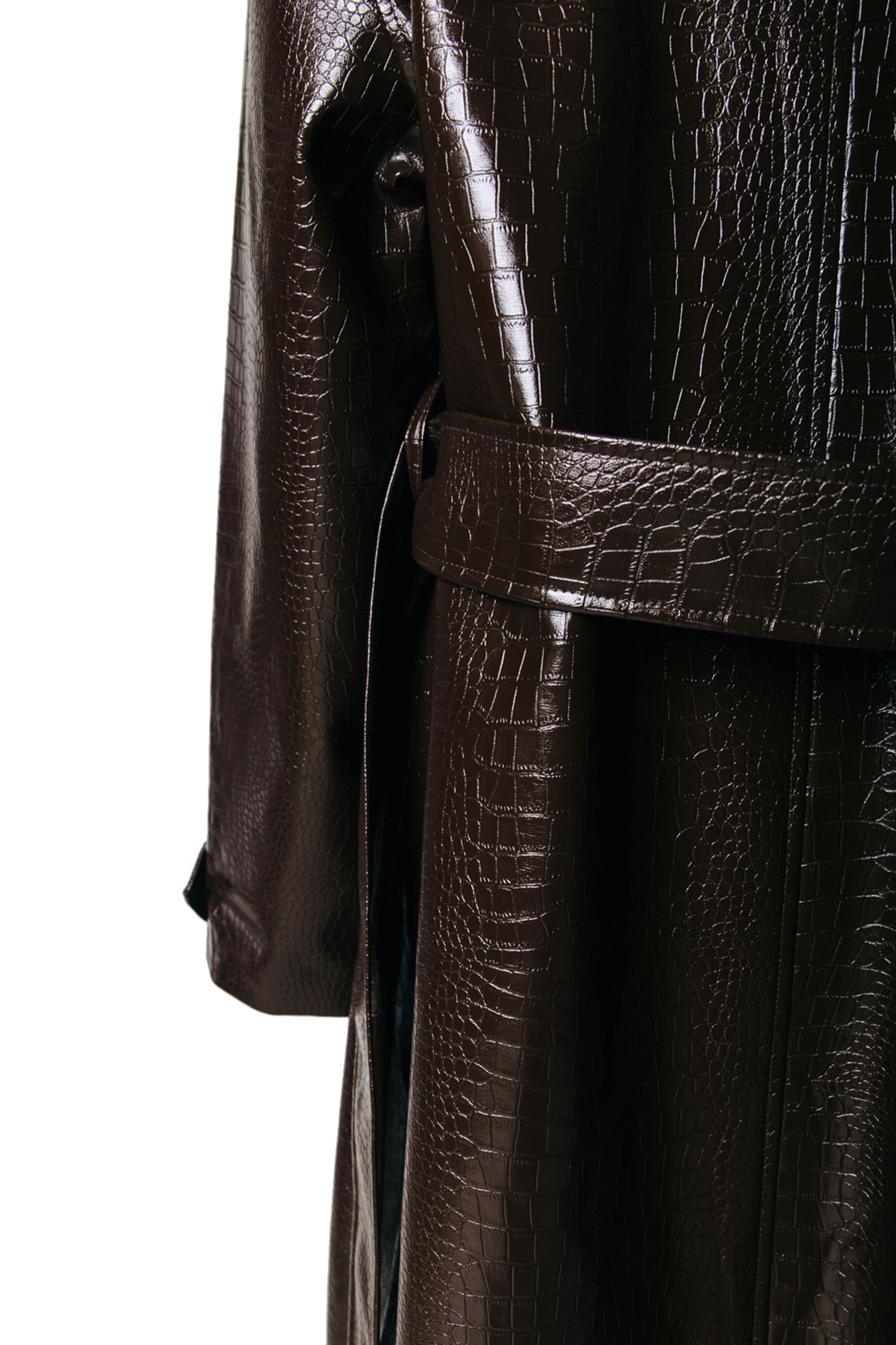 AZALEA SNAKESKIN TRENCHCOAT CACAO 3