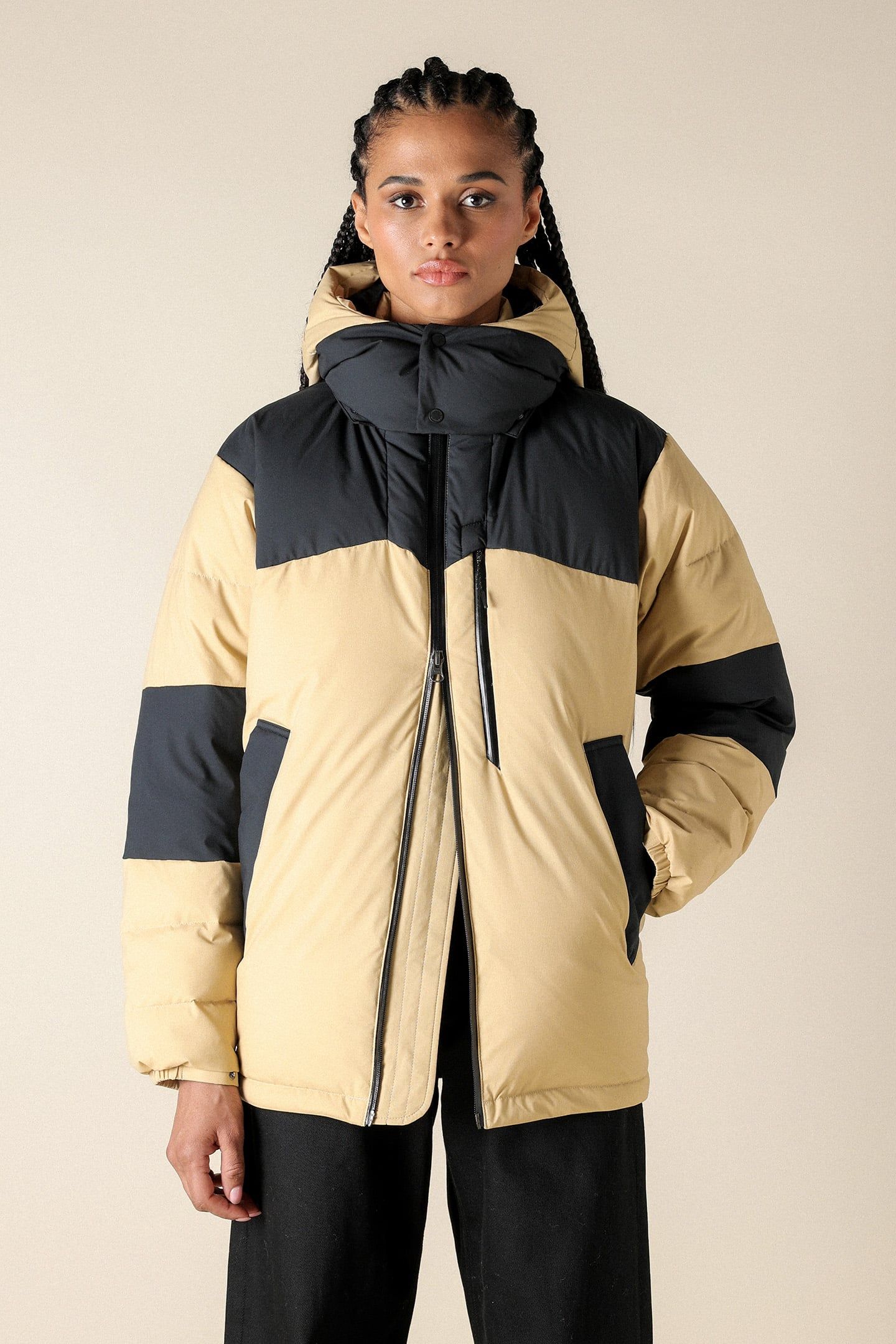 SL GTX WINDSTOPPER DOWN JACKET UNISEX BEIGE TAUPE / BLACK 4