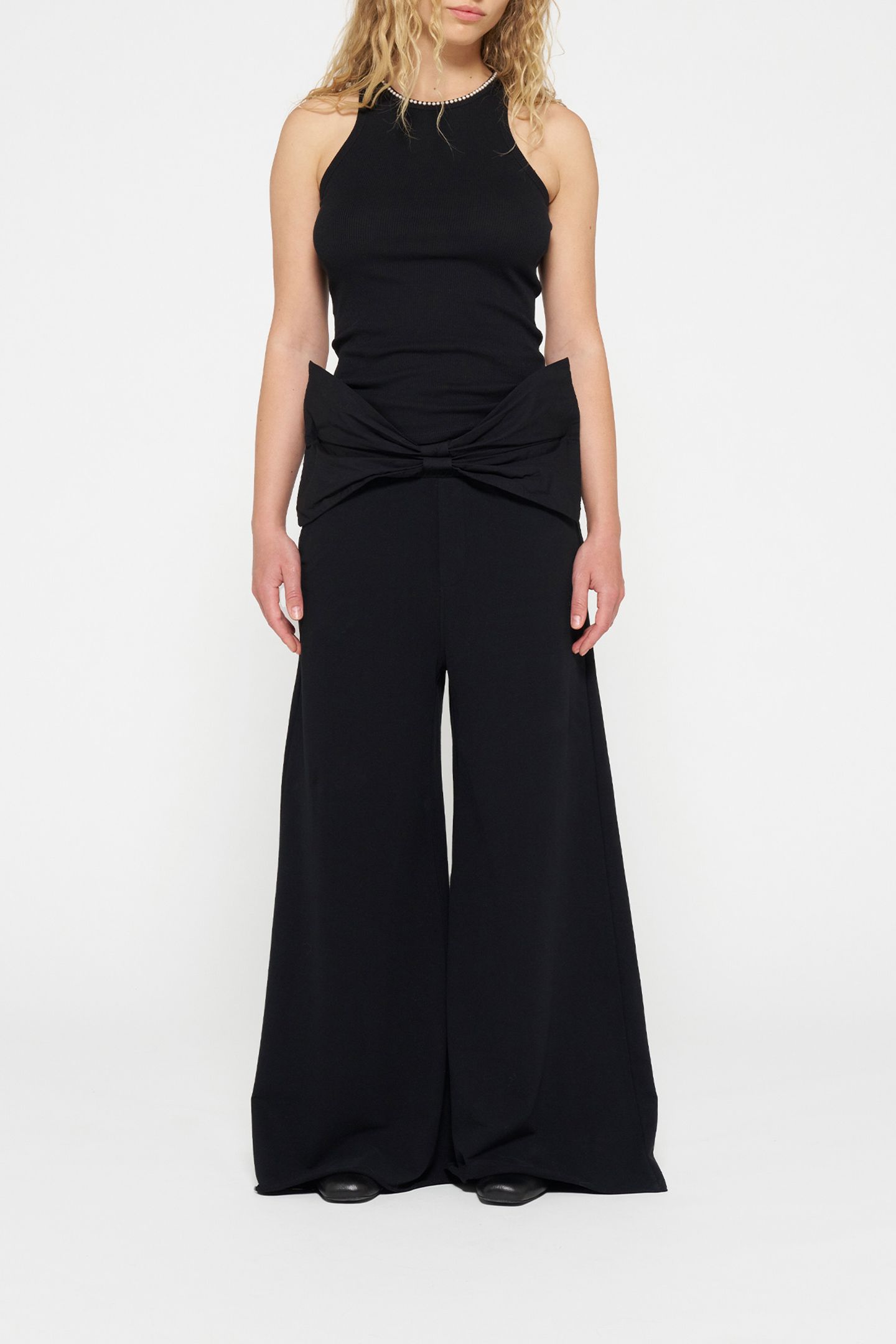 WIDE LEG JOGGER BOW BLACK 2