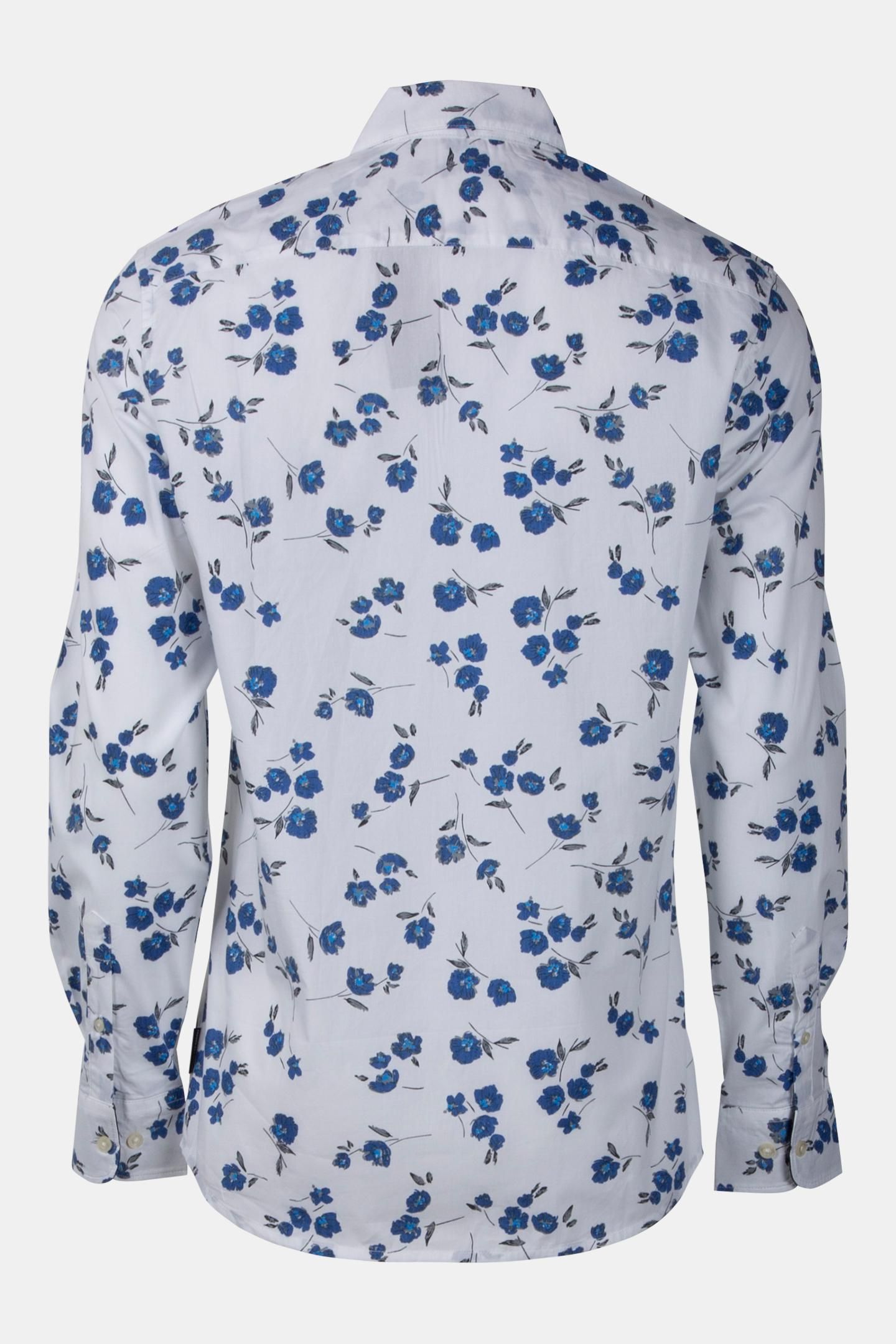 LARGE FLORAL CUT LONG SLEEVE SHIRT WHITE 5