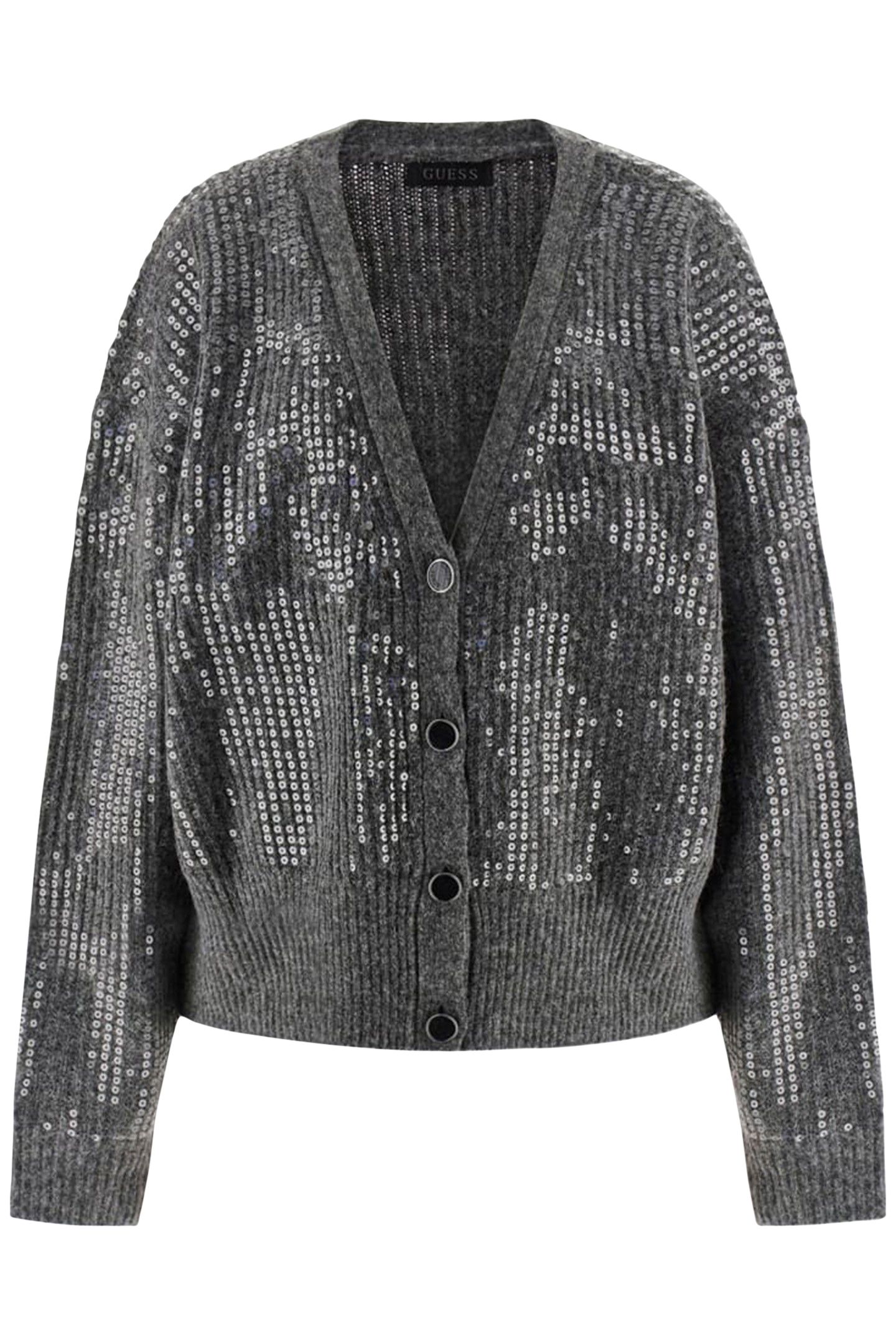 GUESS ECO RILEY LS VN SEQUINS DARK GREY HEATHER 4