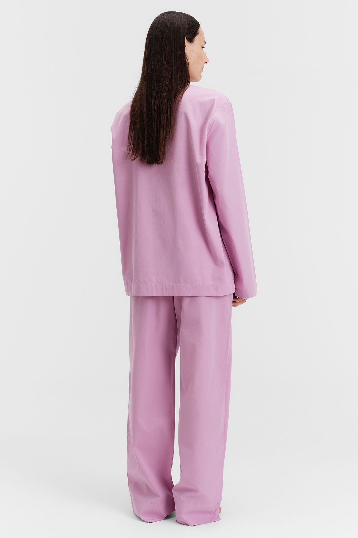 UNISEX POPLIN PYJAMAS SHIRT PURPLE PINK 3