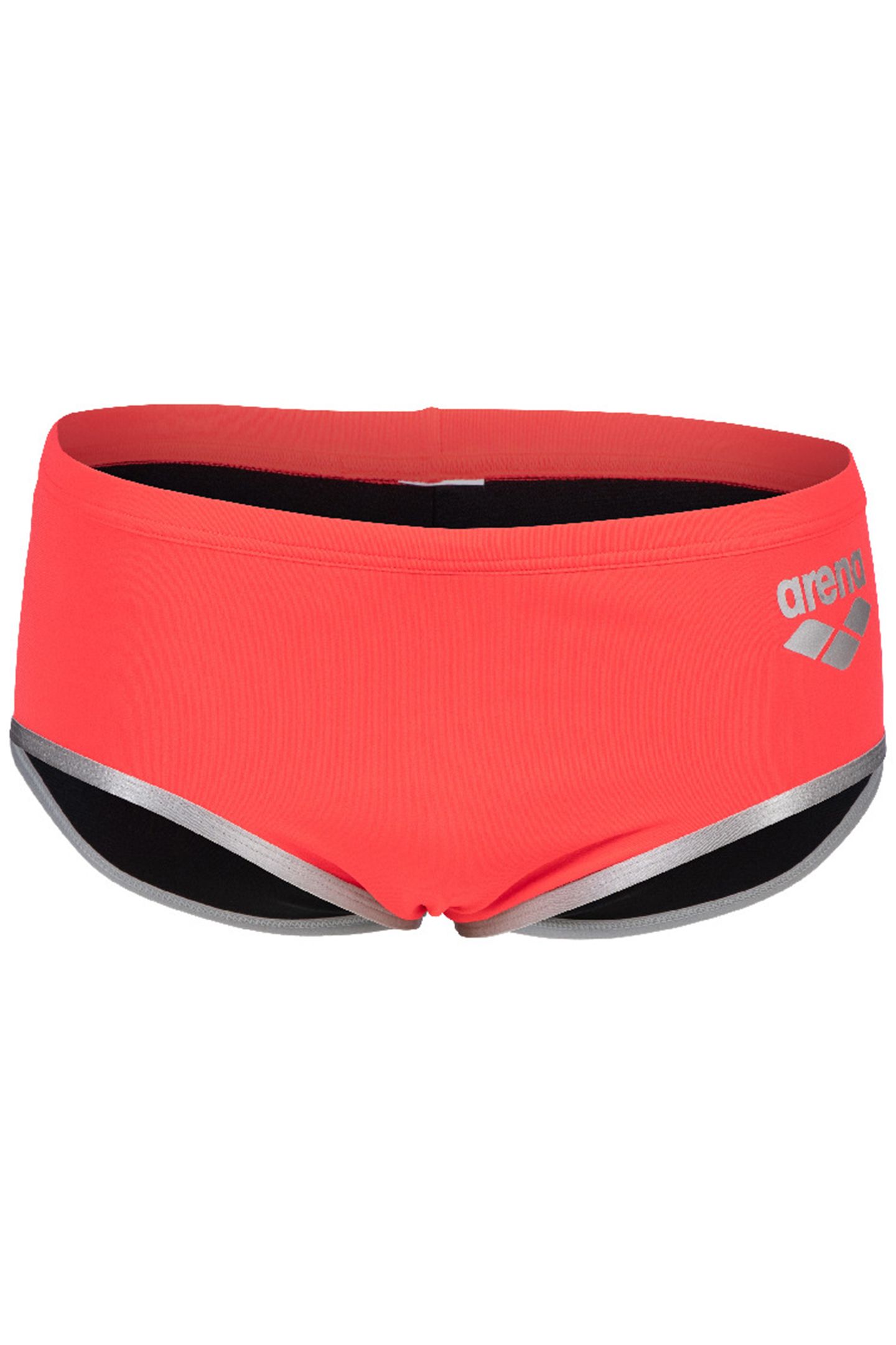 MEN'S ARENA ONE 12CM SWIM BRIEFS BIG LOG FLUO RED SILVER 3