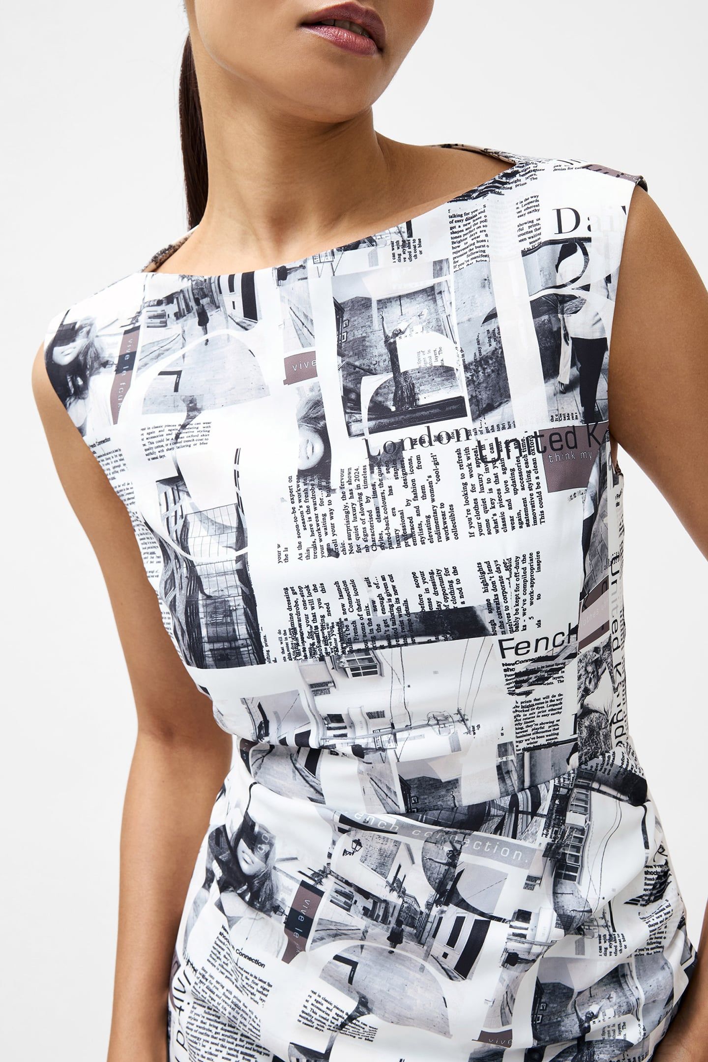 ATLANTIS DORI CREPE DRESS BLACK/WHITE 4
