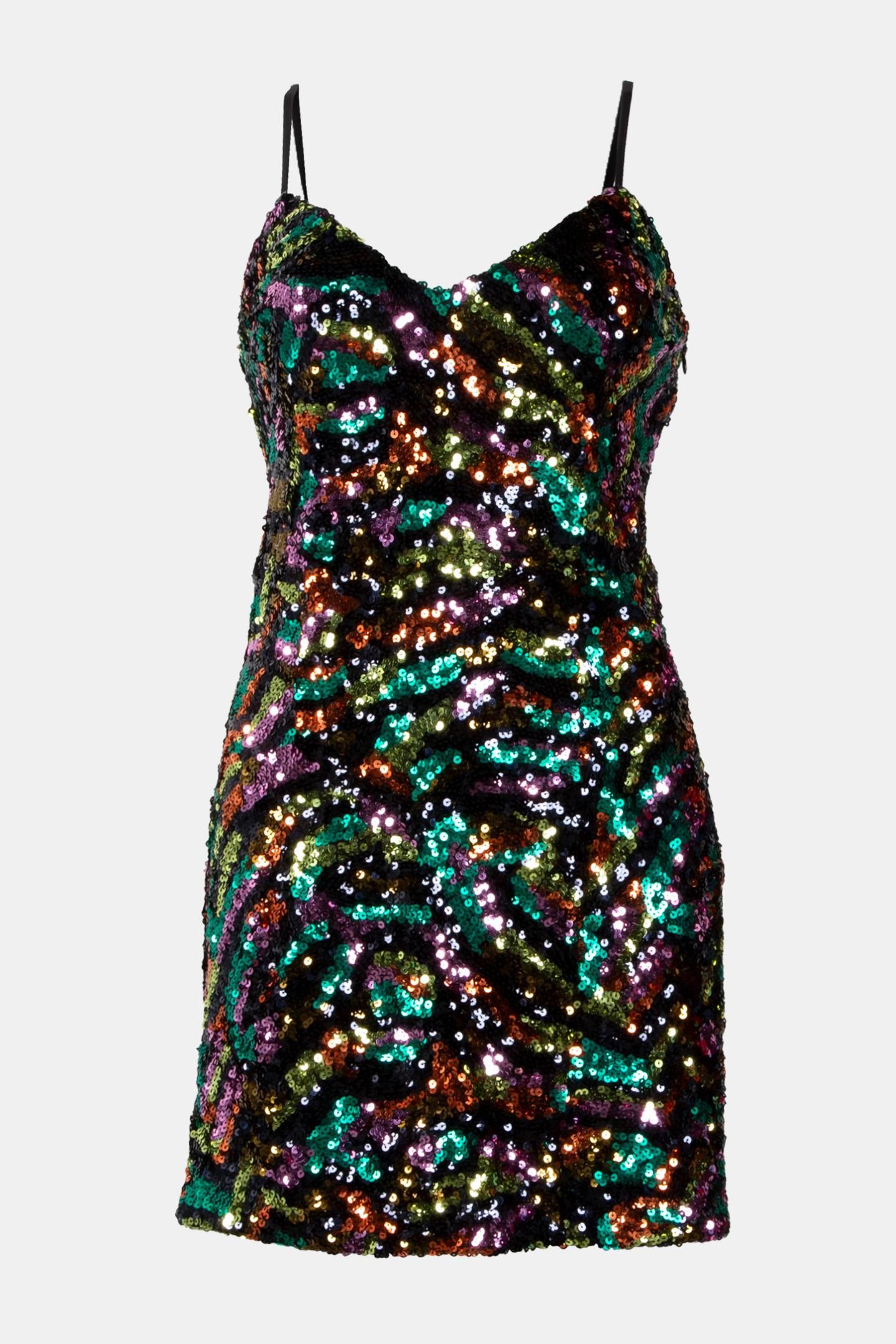 EVIA SEQUIN BODYCON DRESS GREEN 3