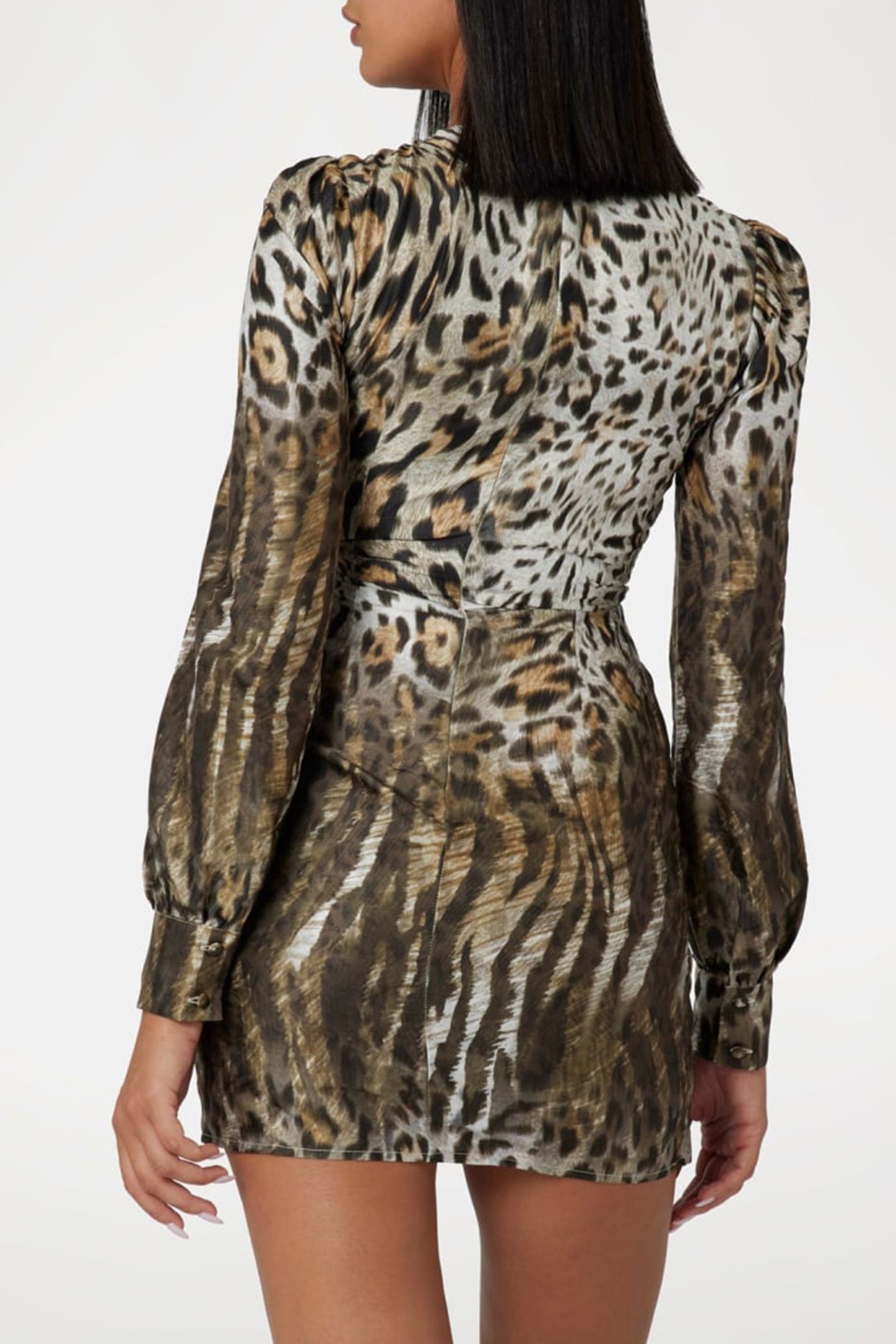 GUESS ECO MARION FIX WRAP DRES WAVY LEOPARD PRINT 2