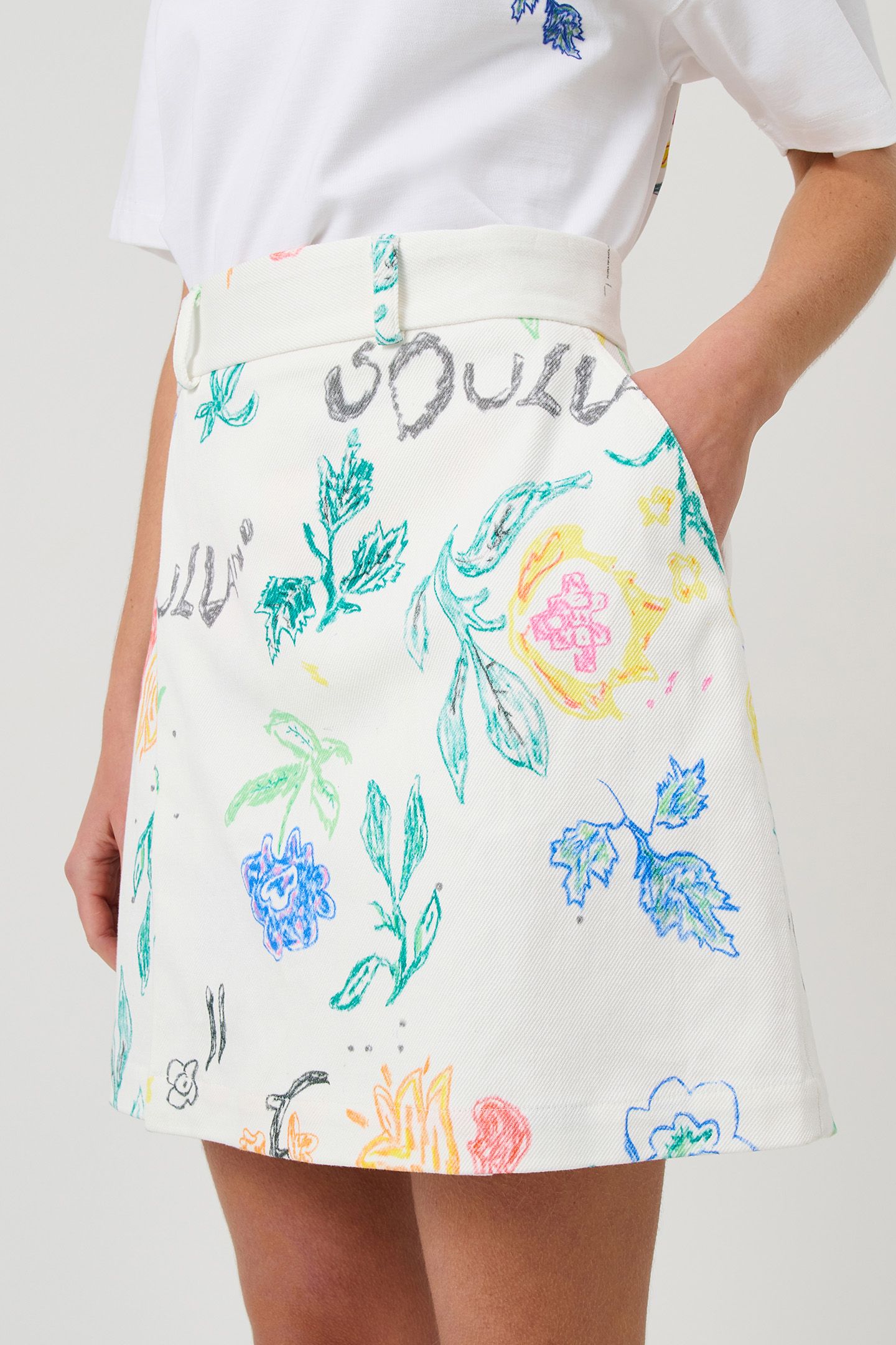 SKIRT WHITE AOP 5