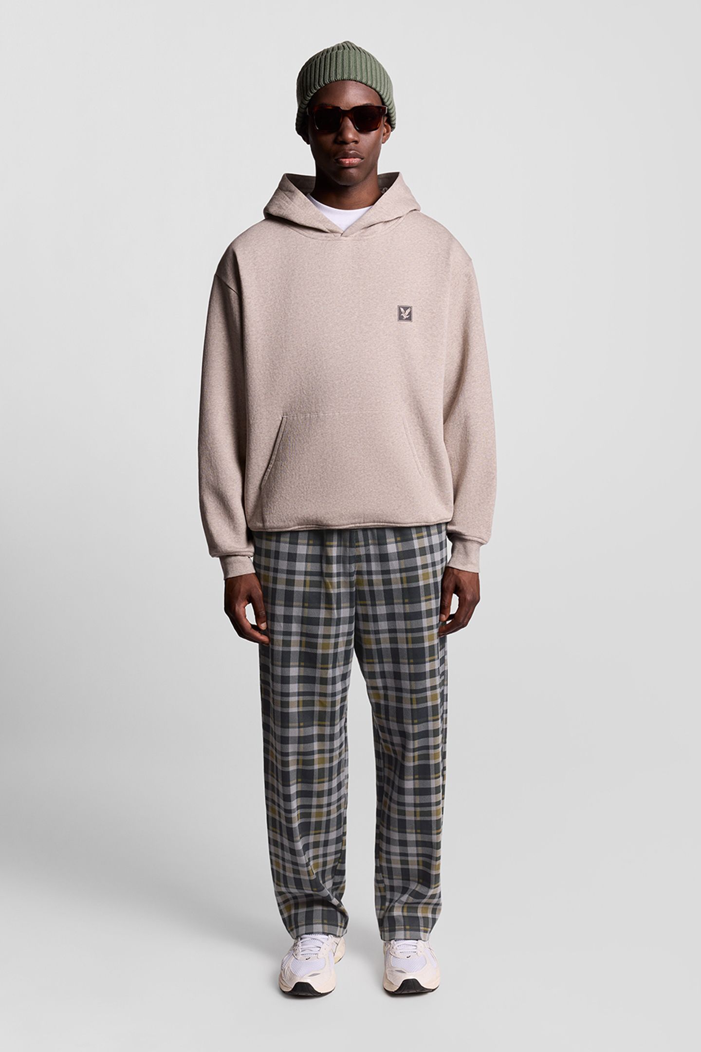 LOUNGEWEAR JERSEY CHECK PANT OLIVE 3