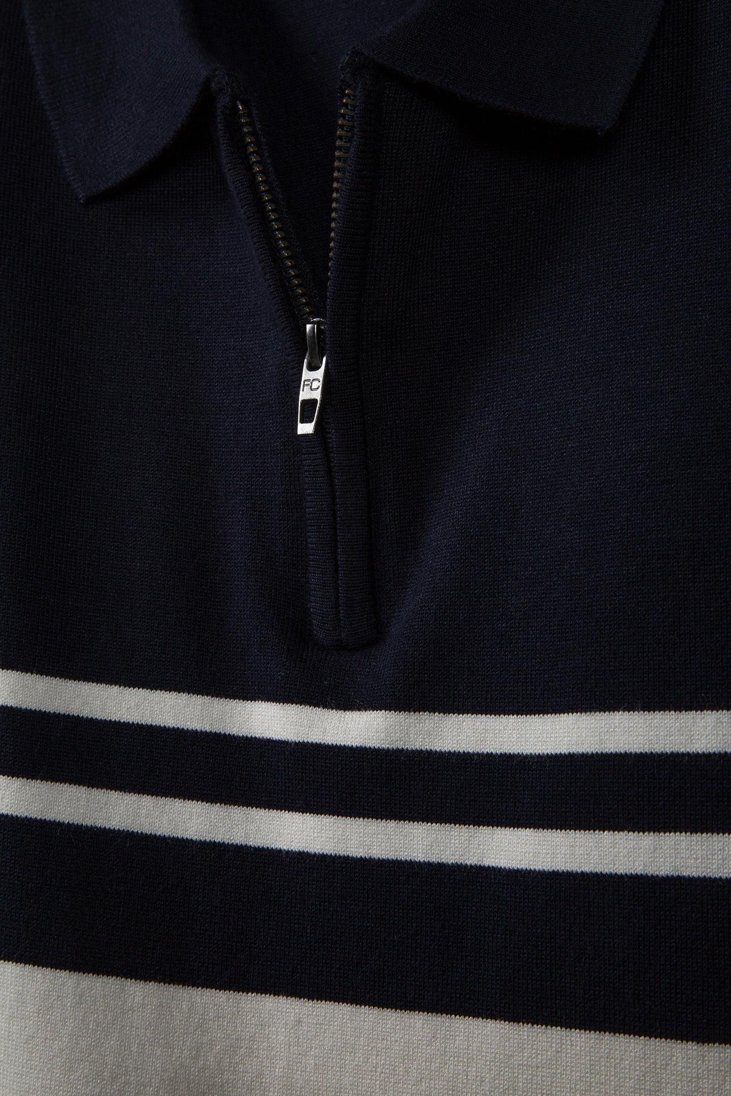 LUX STRIPE POLO SHORT SLEEVE MARINE/ECRU 6