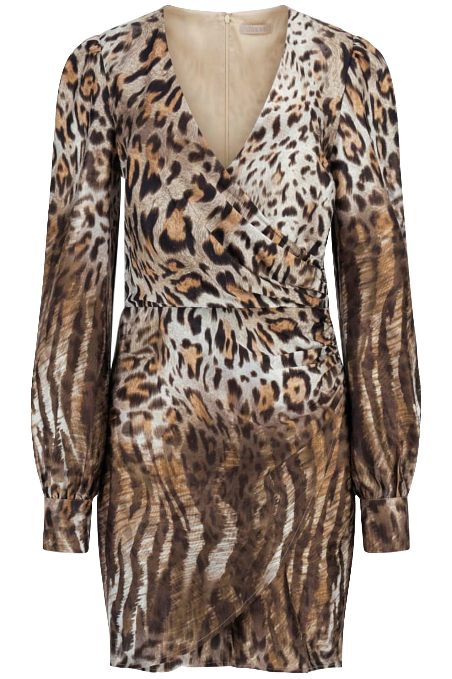 GUESS ECO MARION FIX WRAP DRES WAVY LEOPARD PRINT 4